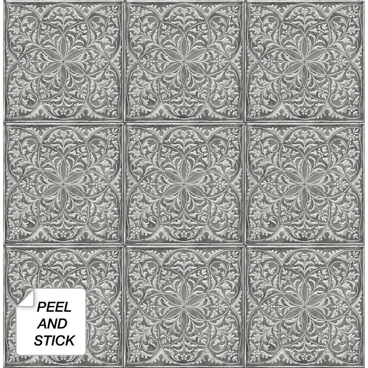 NextWall Faux Embossed Tile Peel and Stick Wallpaper - 20.5 in. W x 18 ft. L