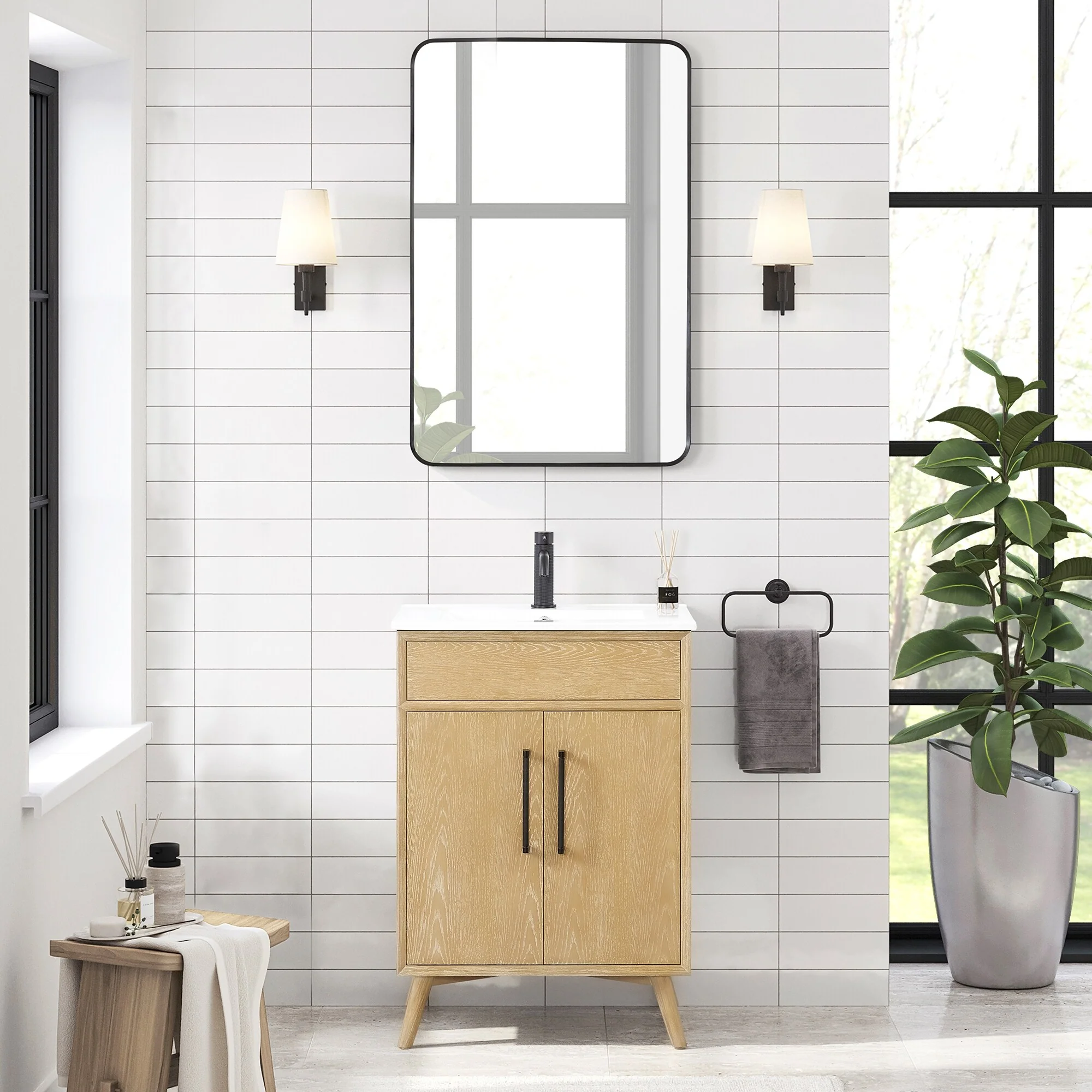Delhi Bath Vanity with White Ceramic Basin Top without Mirror