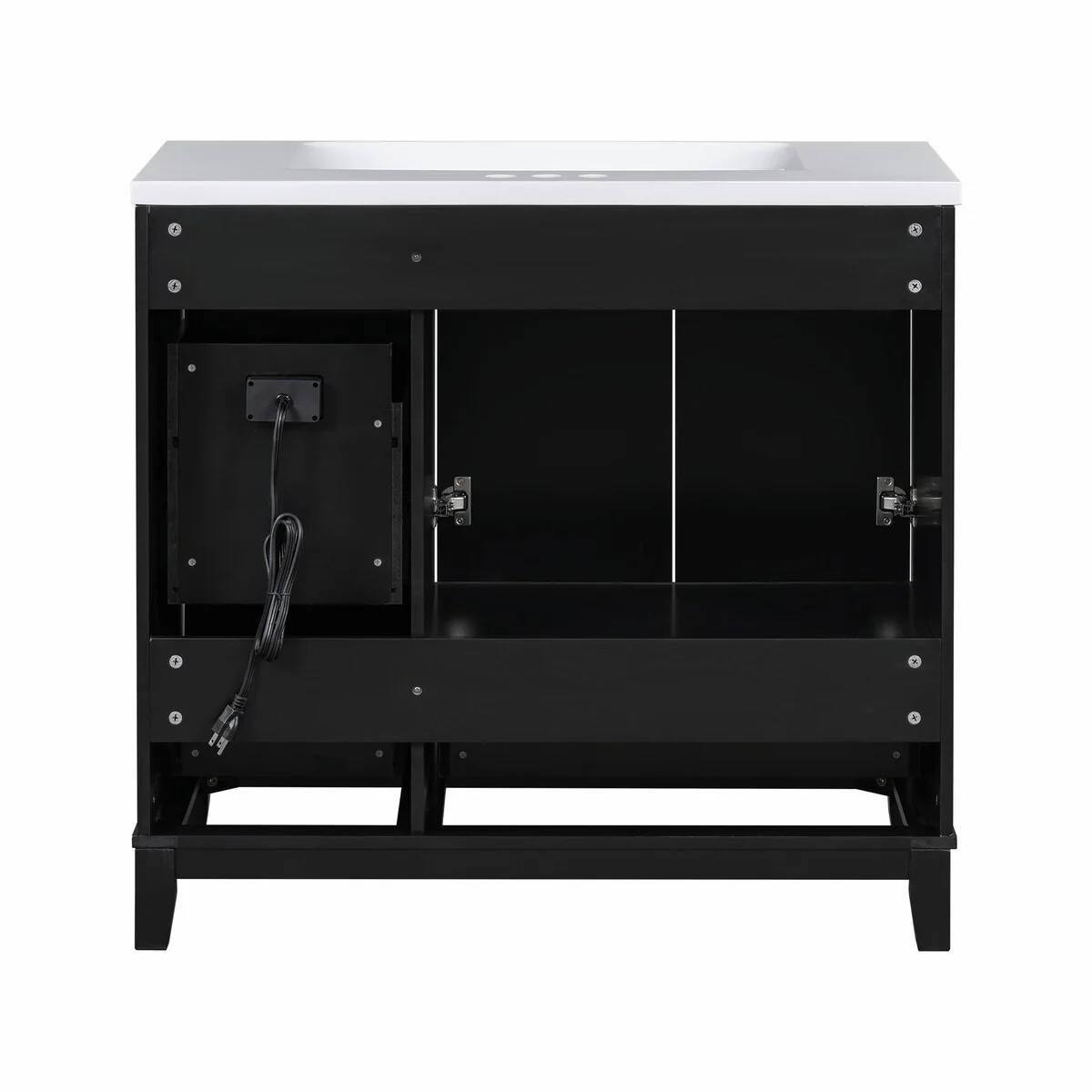 Modern 36-Inch Bathroom Vanity with Resin Sink and Ample Storage