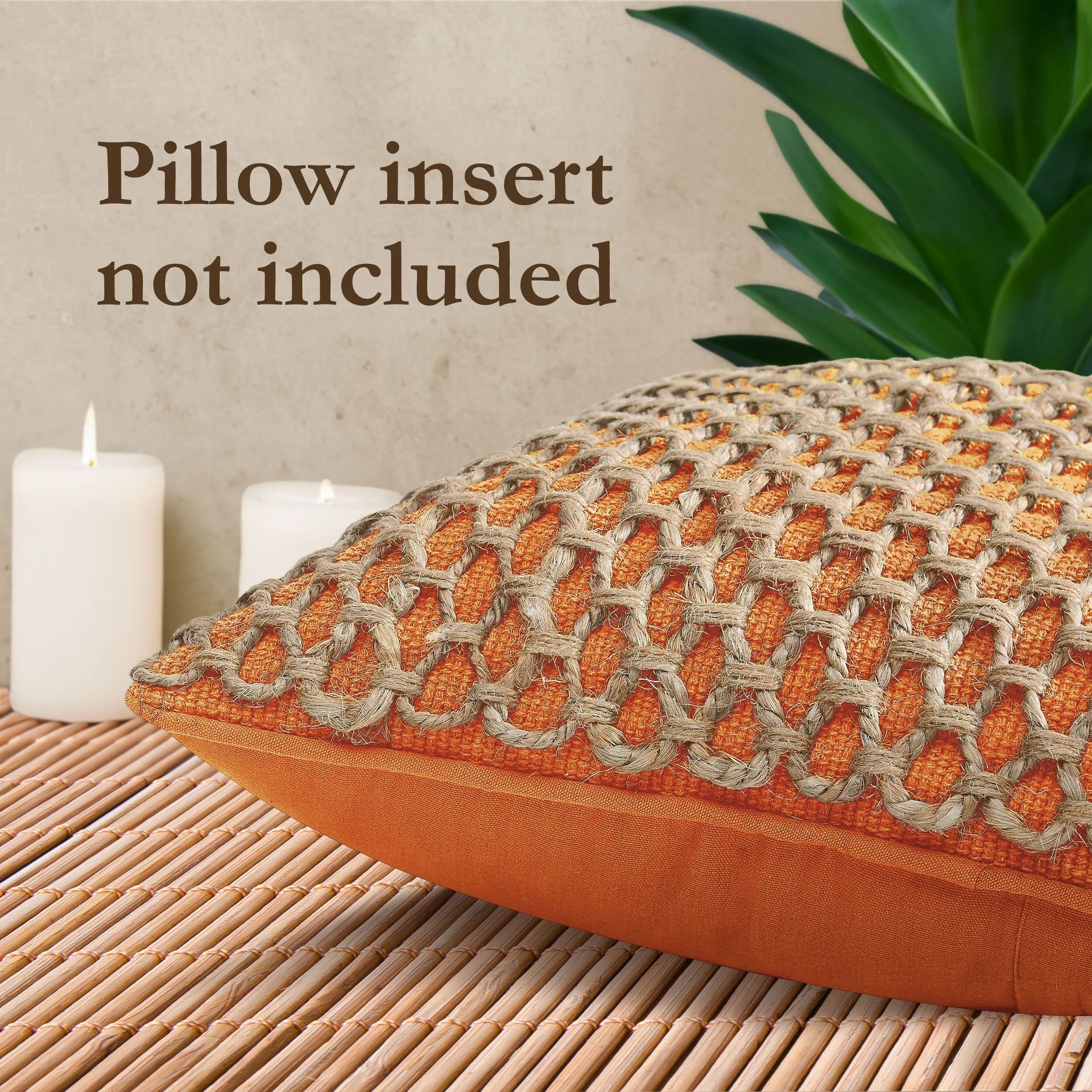 Boho Living Jada Braided Cotton/Jute Throw Pillow Covers