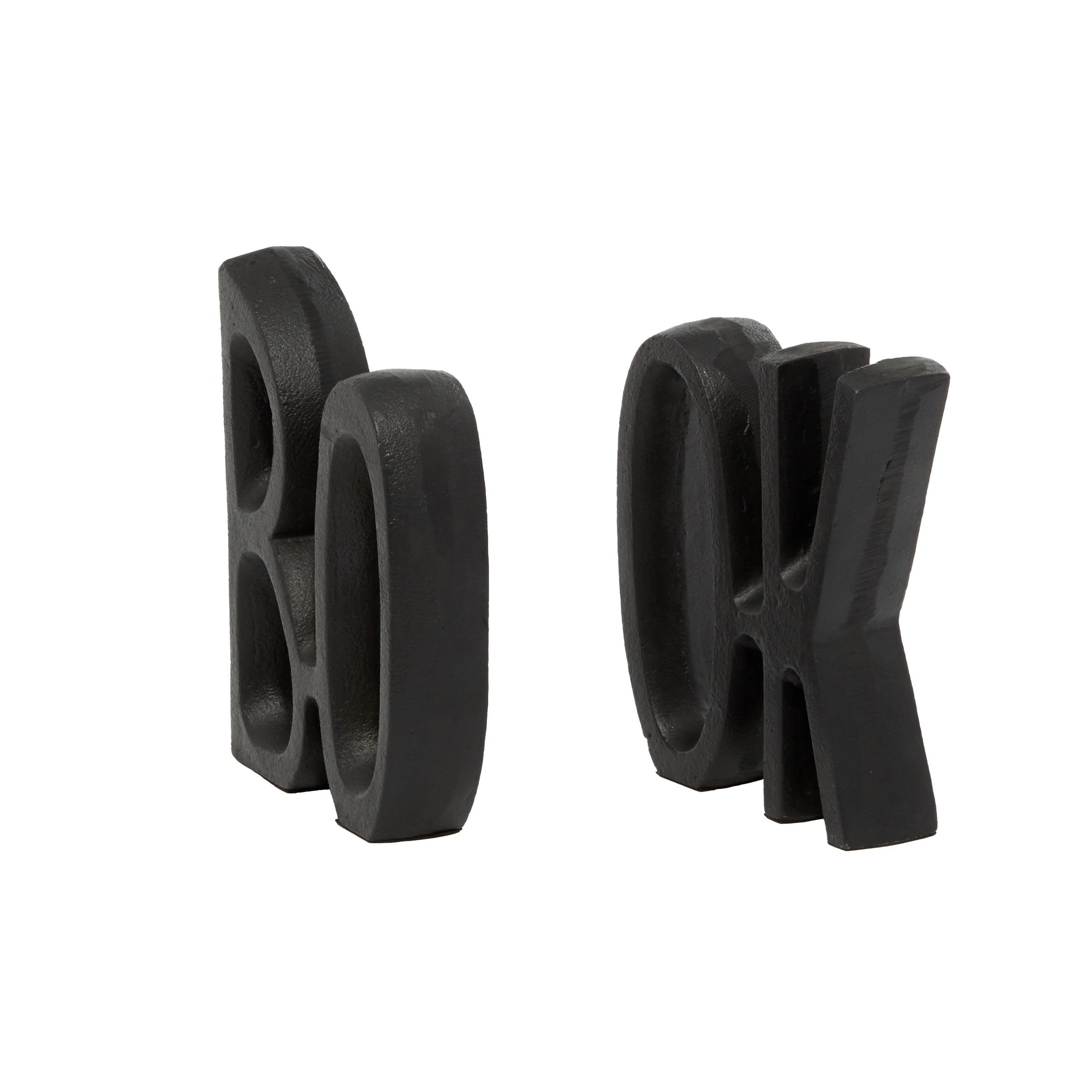 Aluminum Metal Book Bookends - Set of 2 Black - Roche River Decor