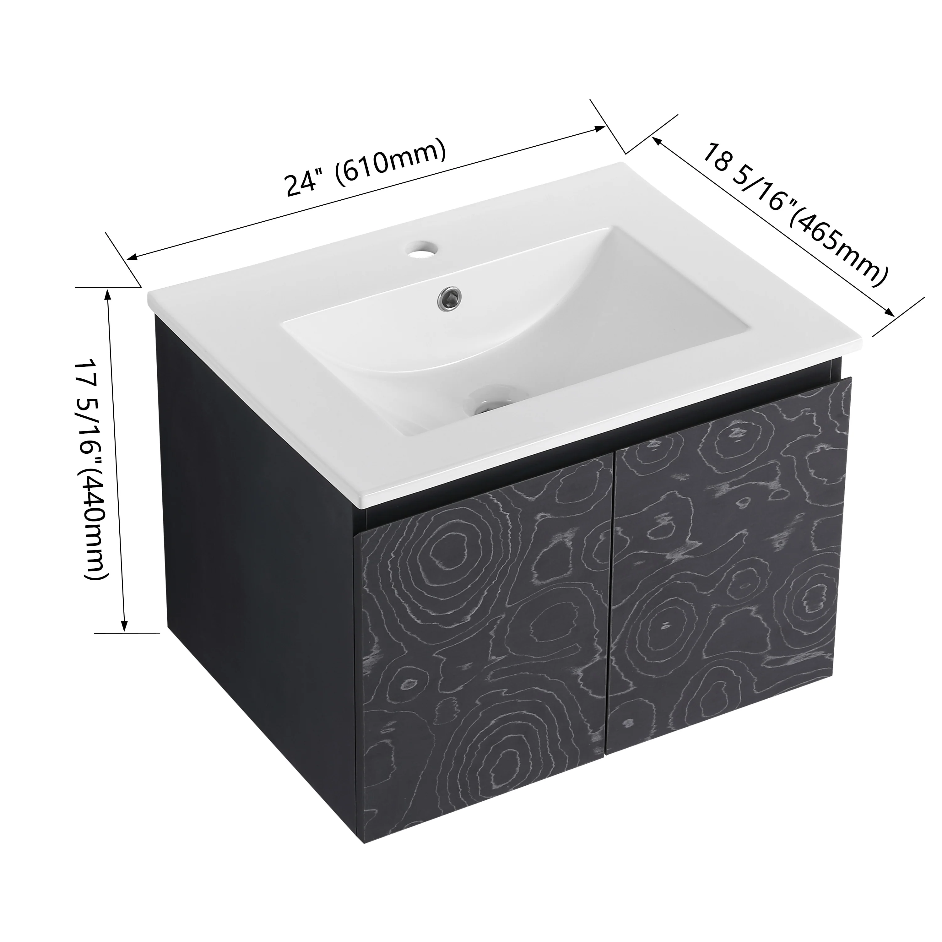 BNK 24/30/48 Inch Double Sink Bathroom Vanity with Soft Close Door