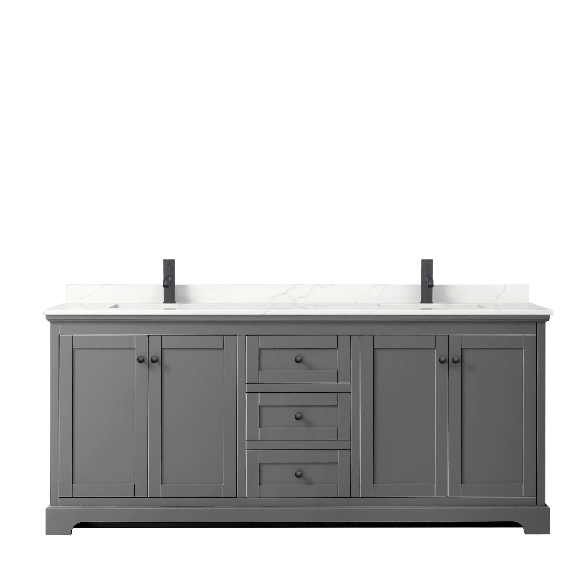 Avery 80-inch Double Vanity, Quartz Top