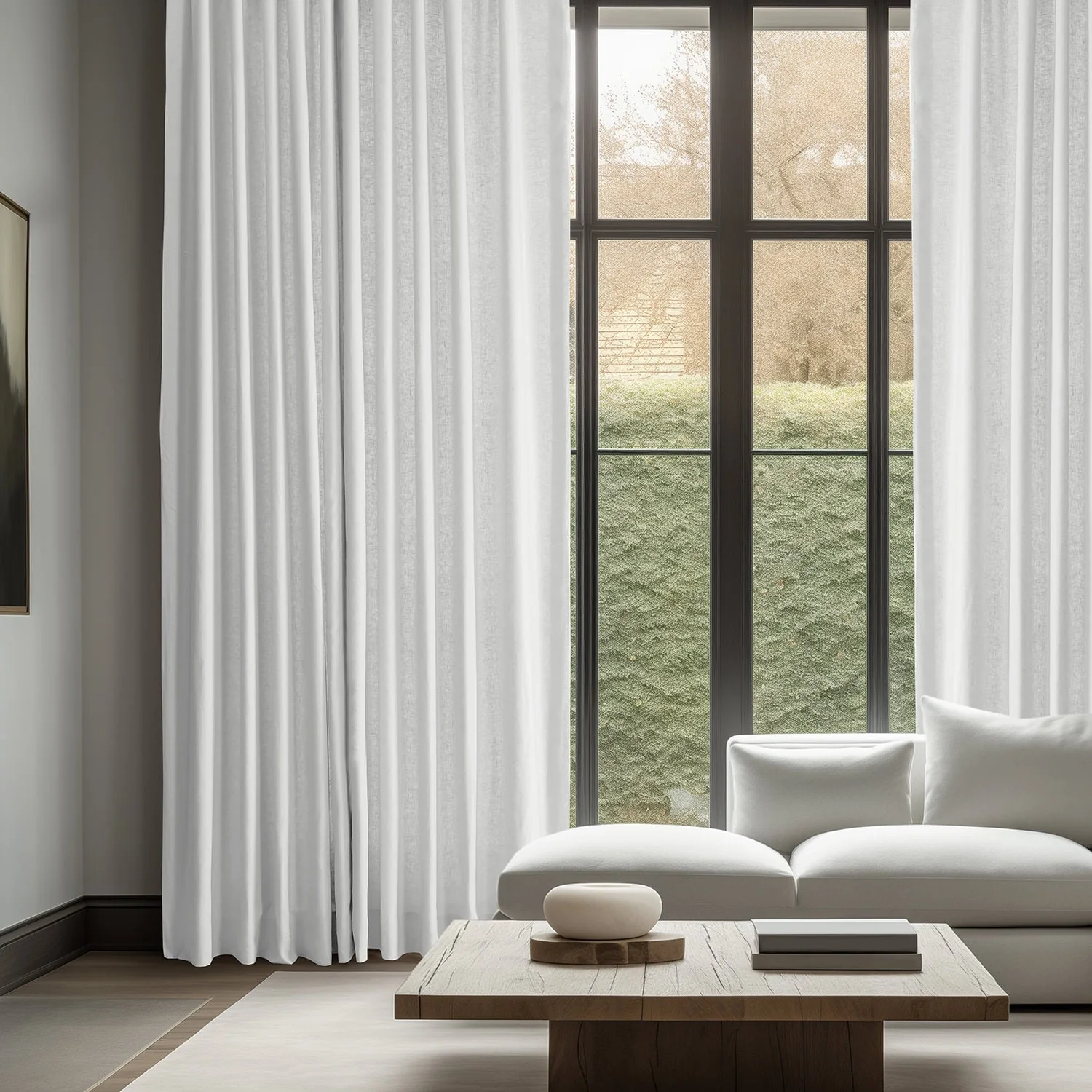 Exclusive Fabrics French Linen Room Darkening Curtains Panel - Elegant luxurious Drapes (1 Panel)