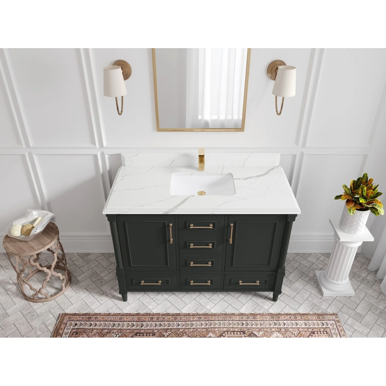 Willow Collections 48 in. W x 22 in. D Aberdeen Single Bowl Sink Bathroom Vanity with Countertop