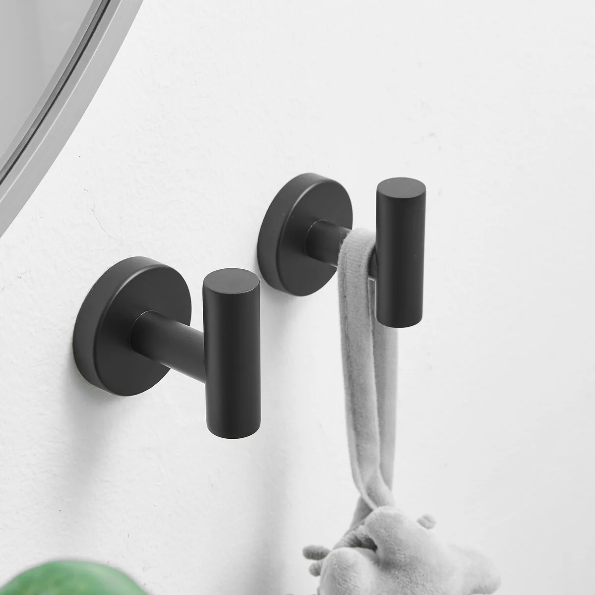 Bathroom Robe Hook Round Towel Hook in Stainless Steel(2-Pack)