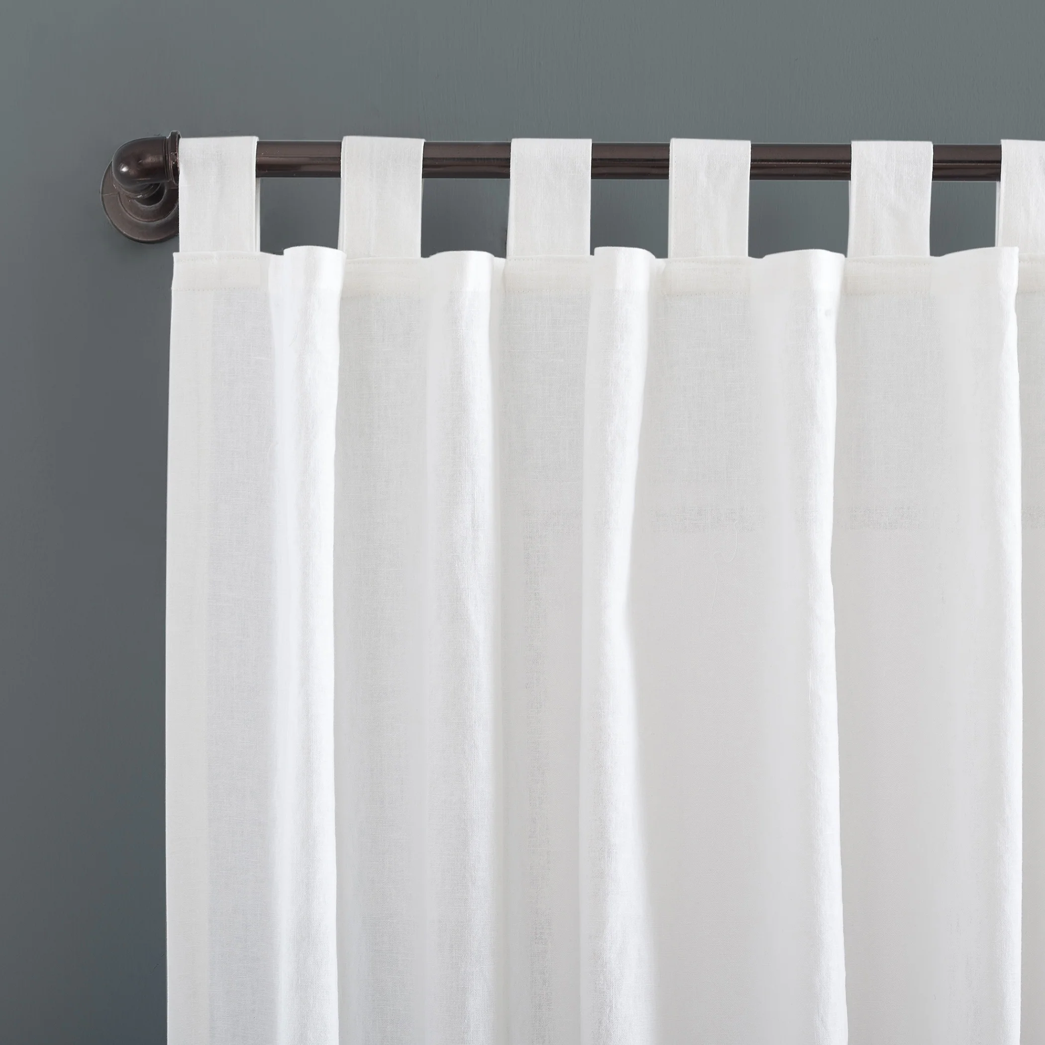 Archaeo Linen Cotton Blend Tab Top Curtain, Single Panel