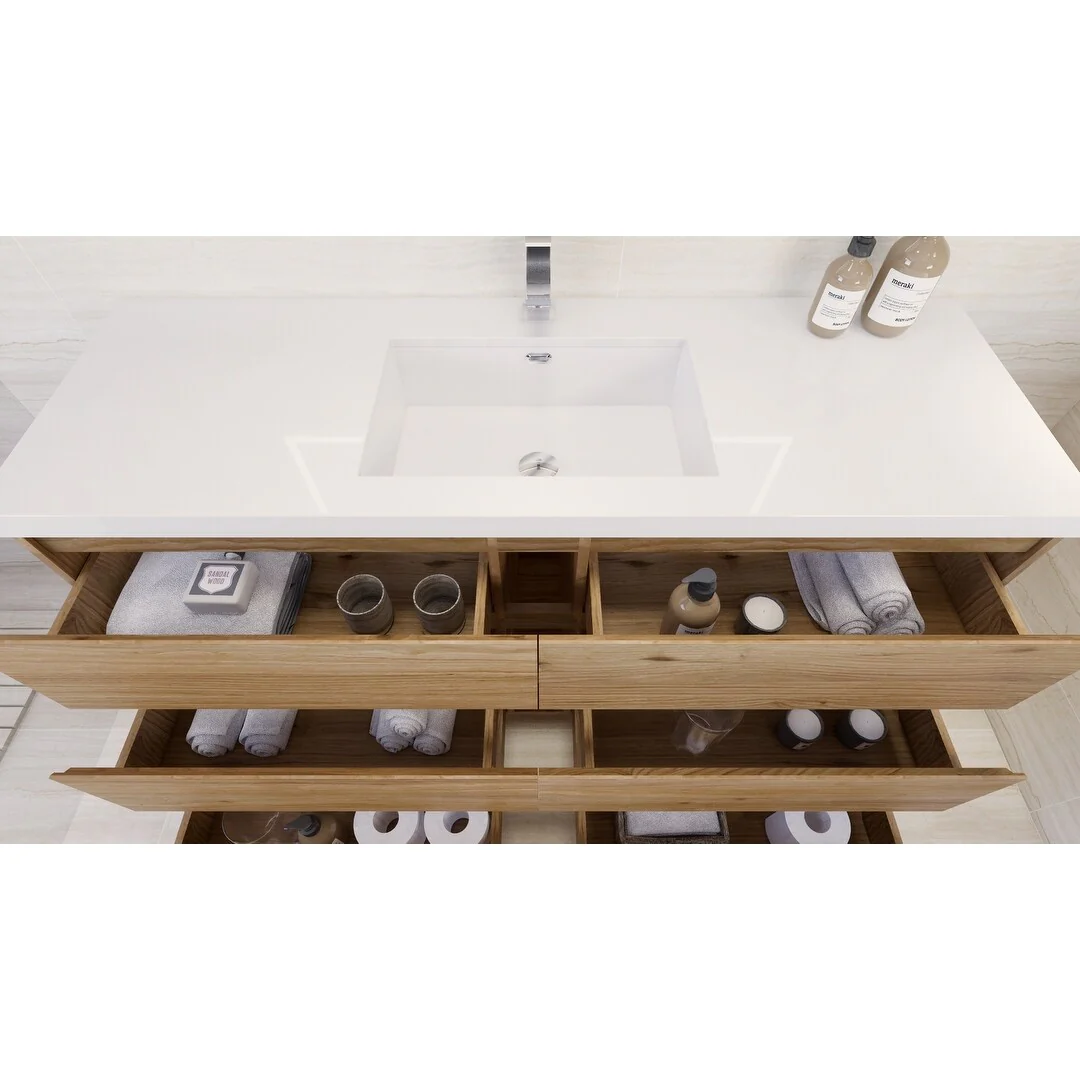 Aron 60'' Freestanding Vanity with Single Reinforced Acrylic Sink