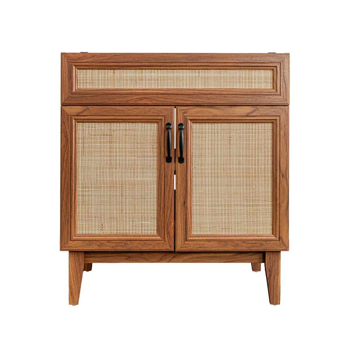 Ancillary Rattan Modern Farmhouse 2-Shelf Bath Vanity Cabinet Only (Sink Basin not Included), by JONATHAN Y