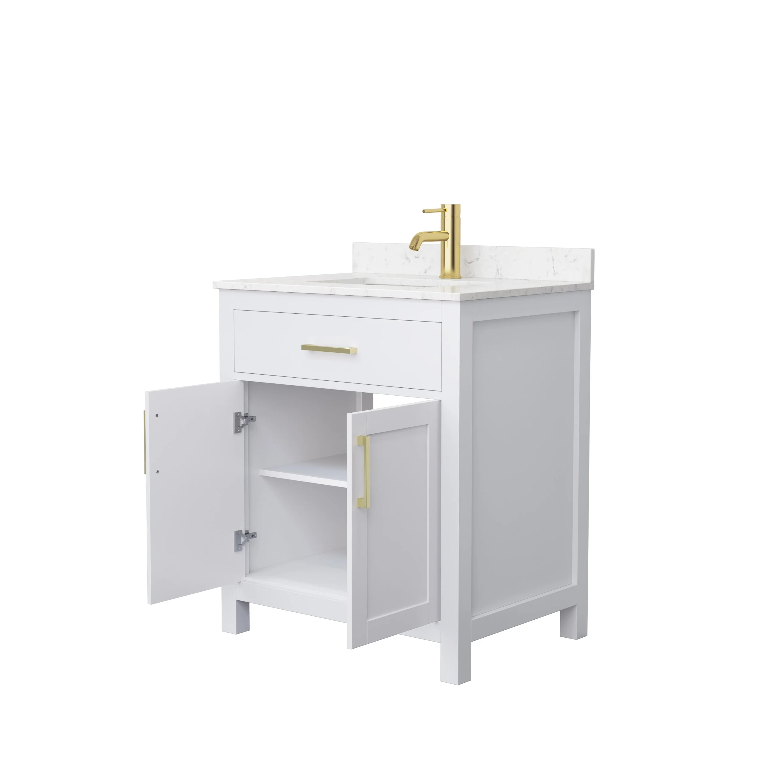 Beckett 30 Inch Single Vanity, Cultured Marble Top