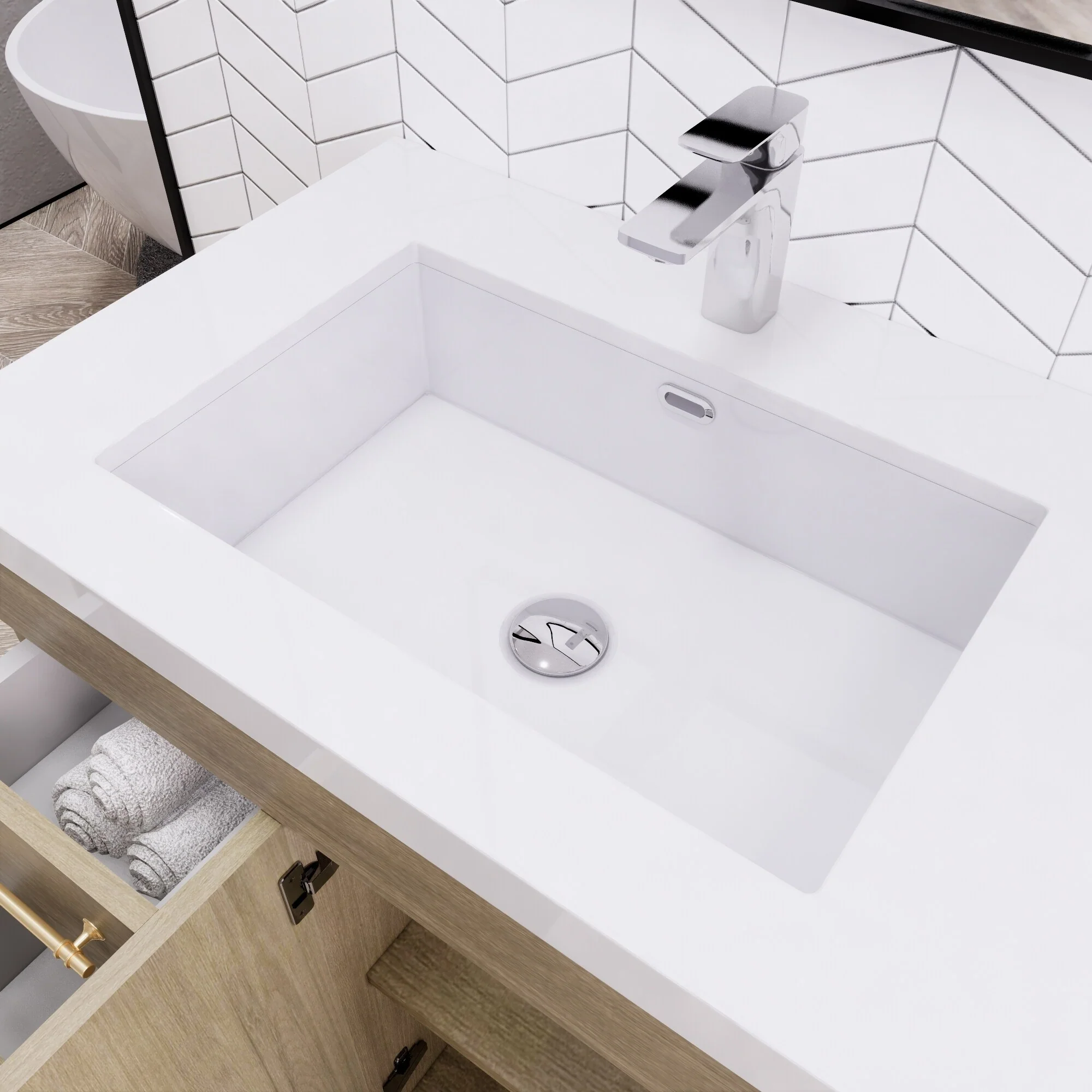 Eliza 60'' Freestanding Vanity with Single Sink on the Left