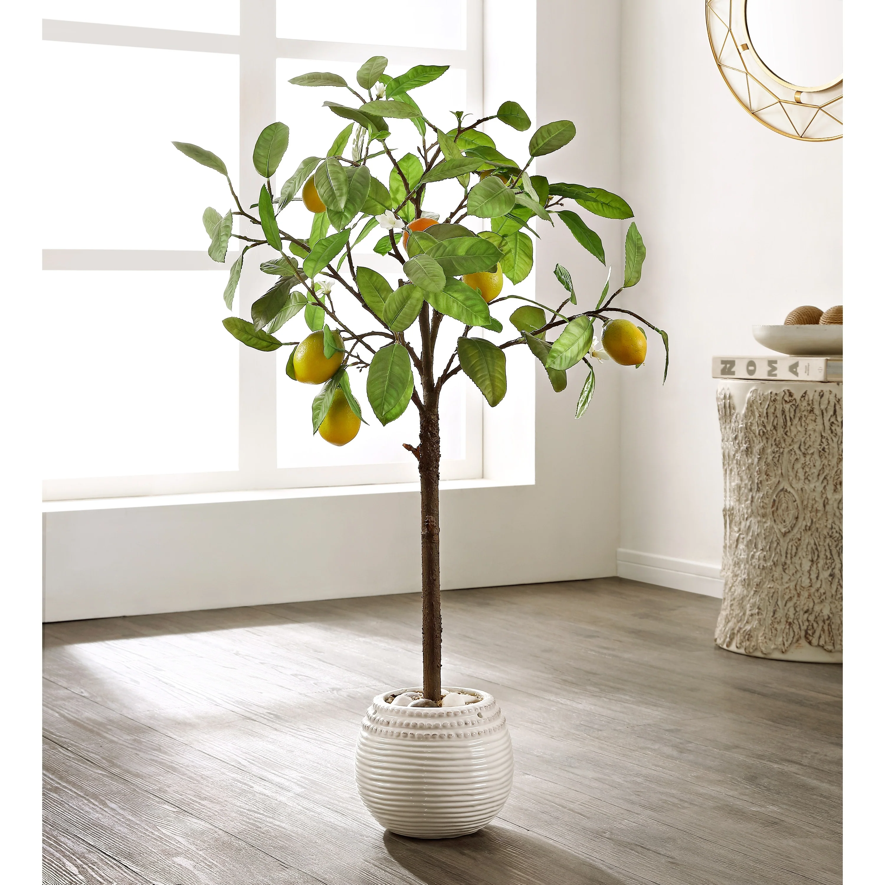 SAFAVIEH Faux Lemon Potted Tree - Pot: White - 21
