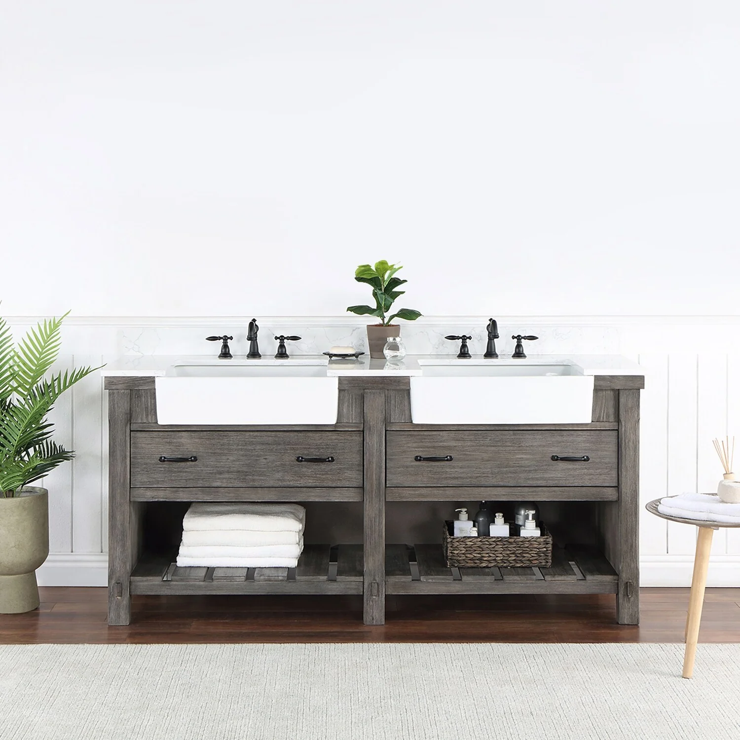 Villareal Bath Vanity with Composite Stone Top without Mirror