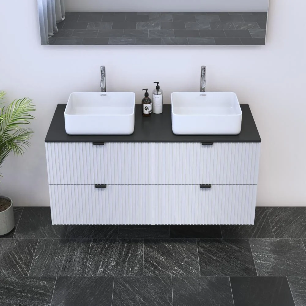 Nicole 4S 120 Double Sink Floating Bathroom Vanity (48