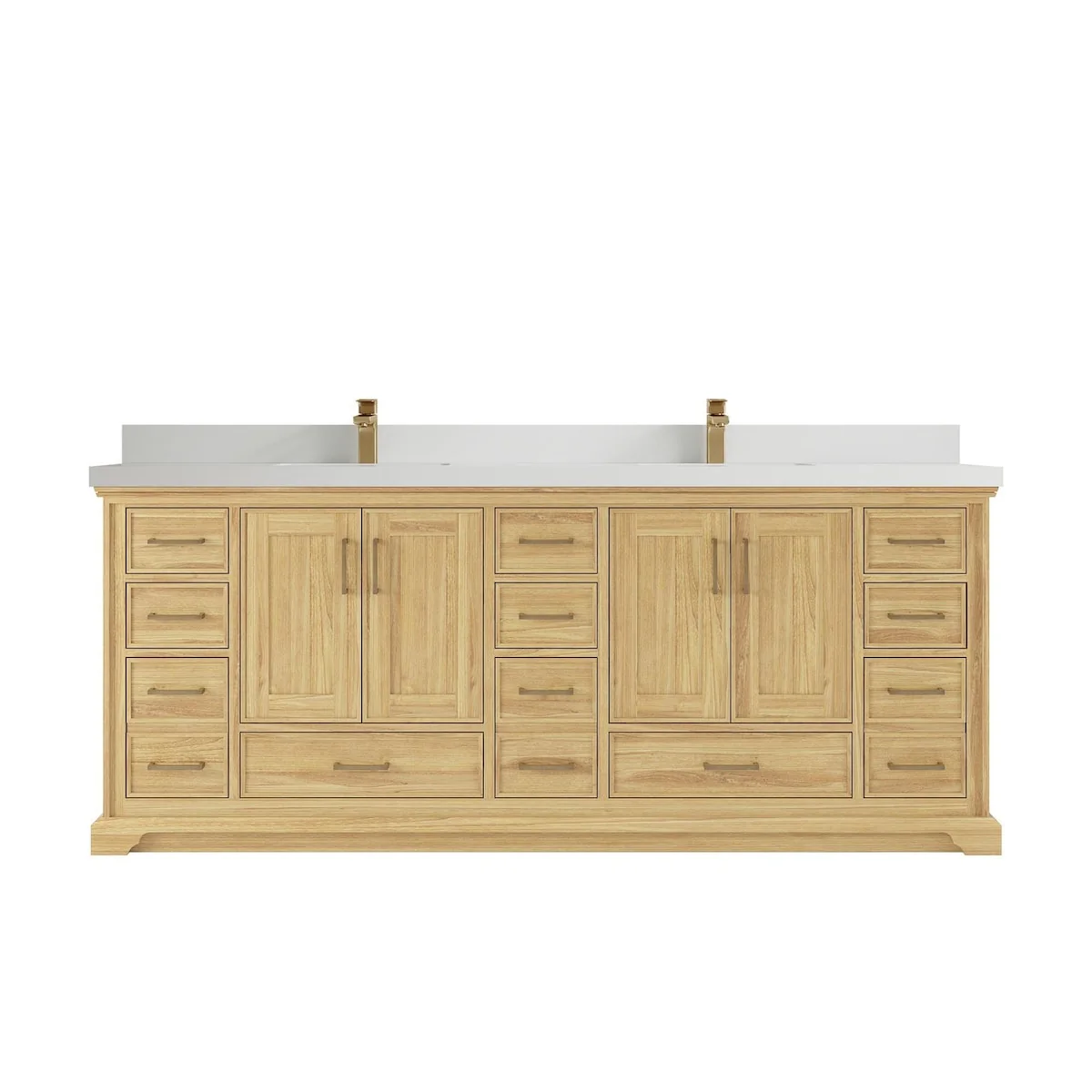 Willow Collections 84 in. W x 22 in. D Charlotte Teak Double Sink Bathroom Solid Teak Vanity with Countertop