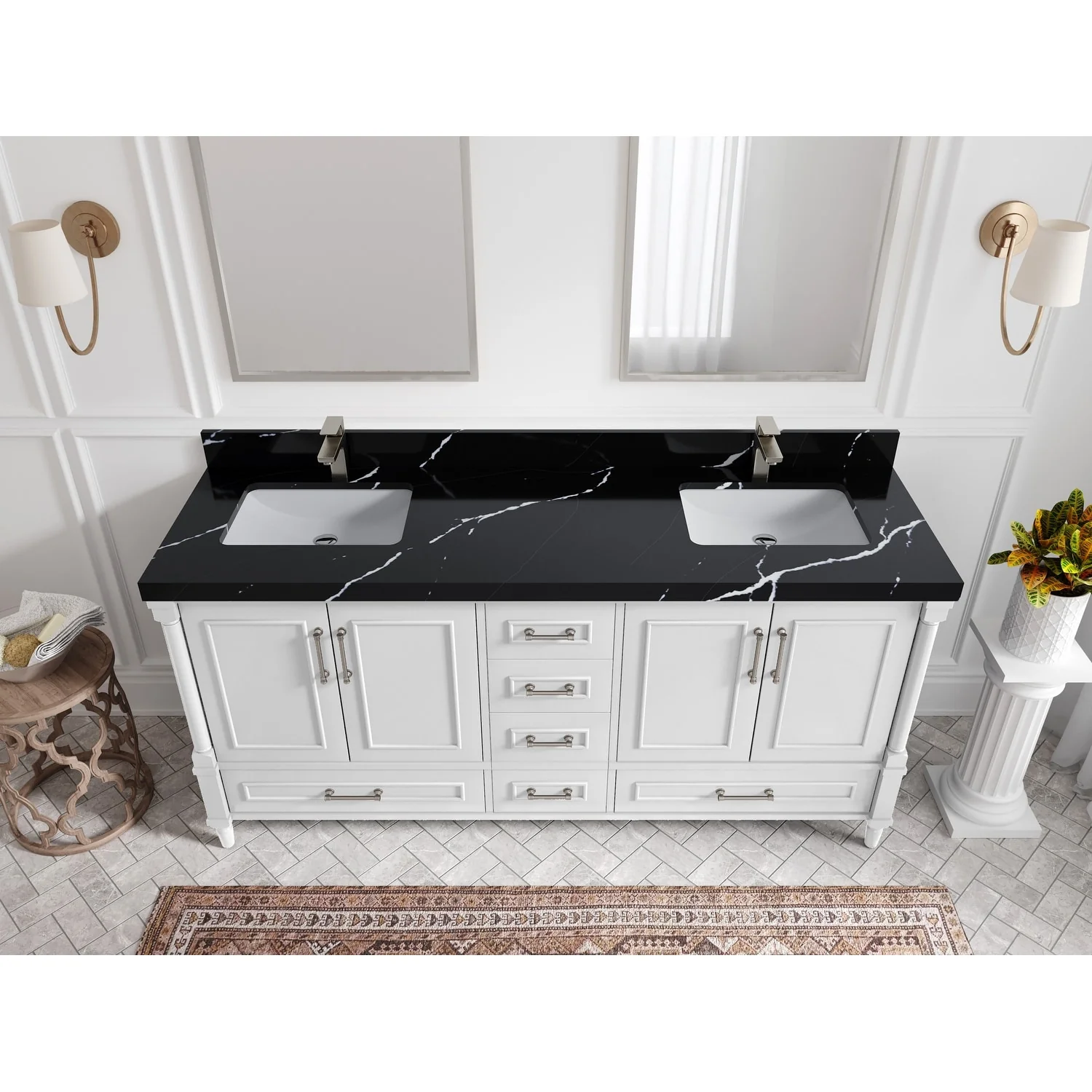 Willow Collections 72 in. W x 22 in. D Aberdeen Double Sink Bathroom Vanity with Countertops