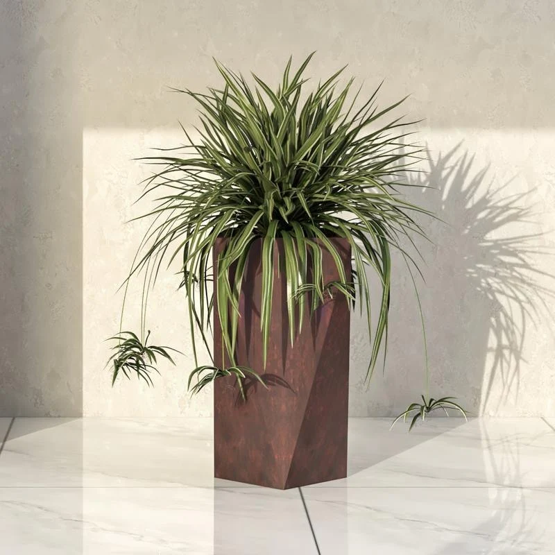 Aloe Fiberstone & MGO Clay Tapered Square Durable Planter, Indoor/Outdoor Weather Resistant Pot with Drainage, Yard Porch Decor
