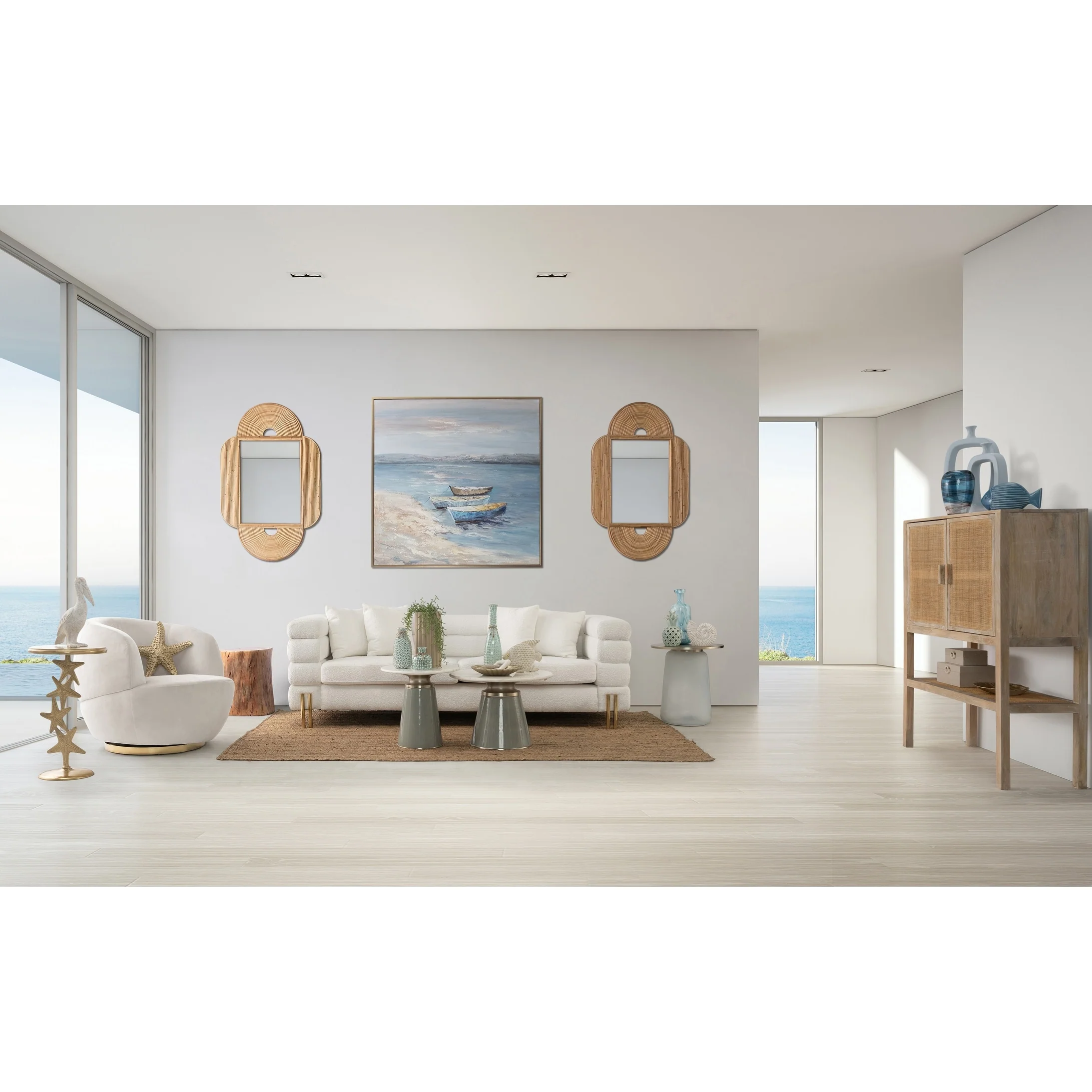 Sagebrook Home Ceramic Shell Figurine - Elegant Home Decor Accent Piece