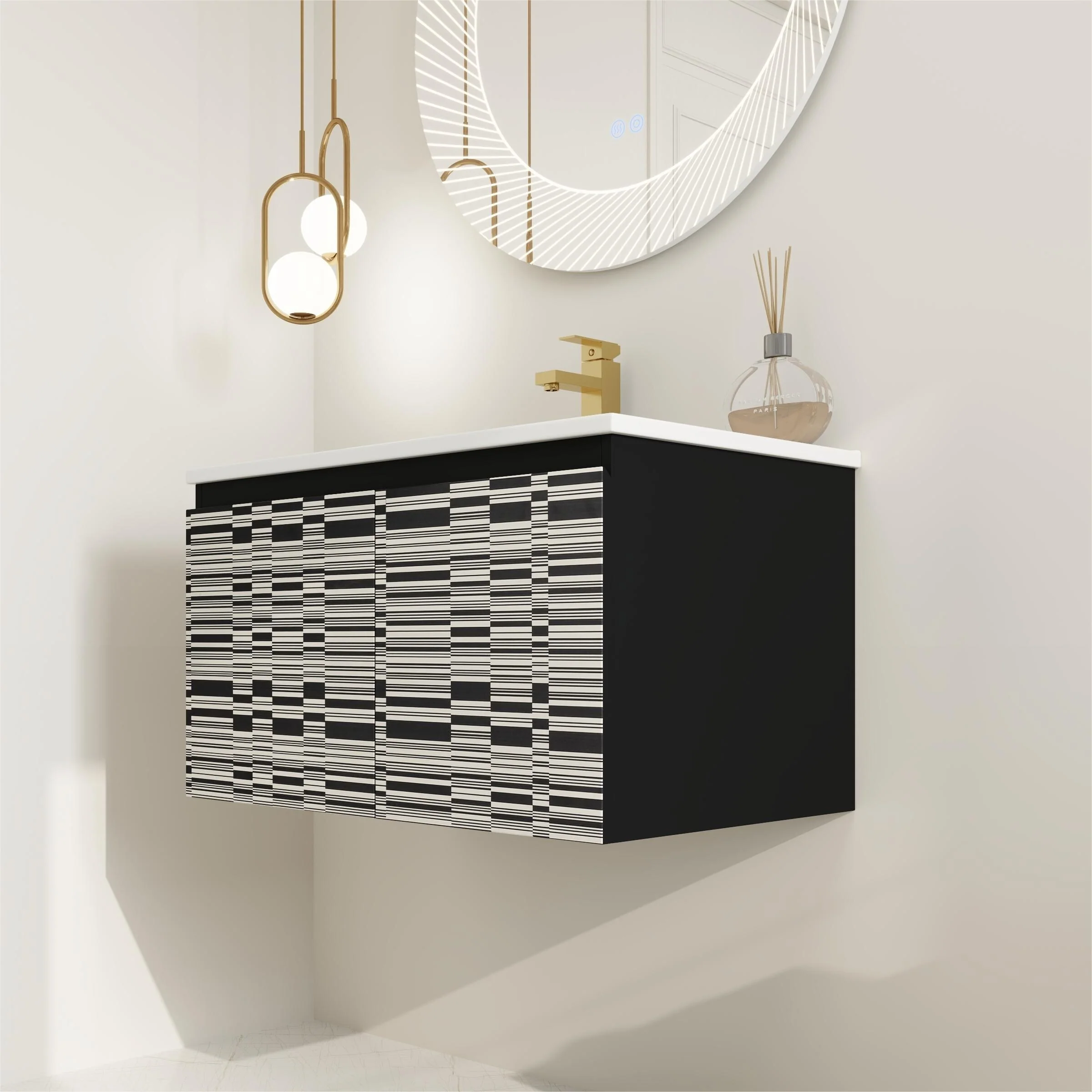 BNK 24/30/48 Inch Double Sink Bathroom Vanity with Soft Close Door