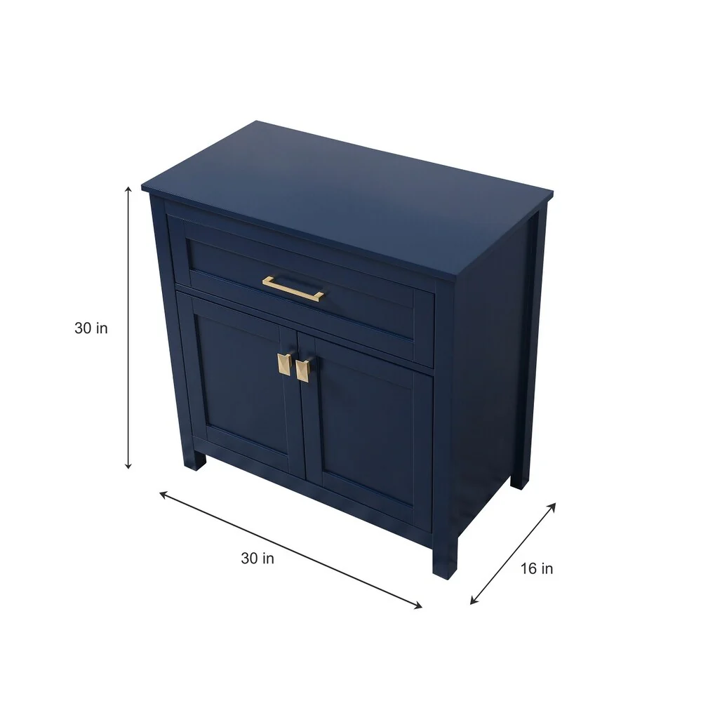 Indigo Home 30 Inch Bathroom Storage Freestanding Cabinet - 30 x 16