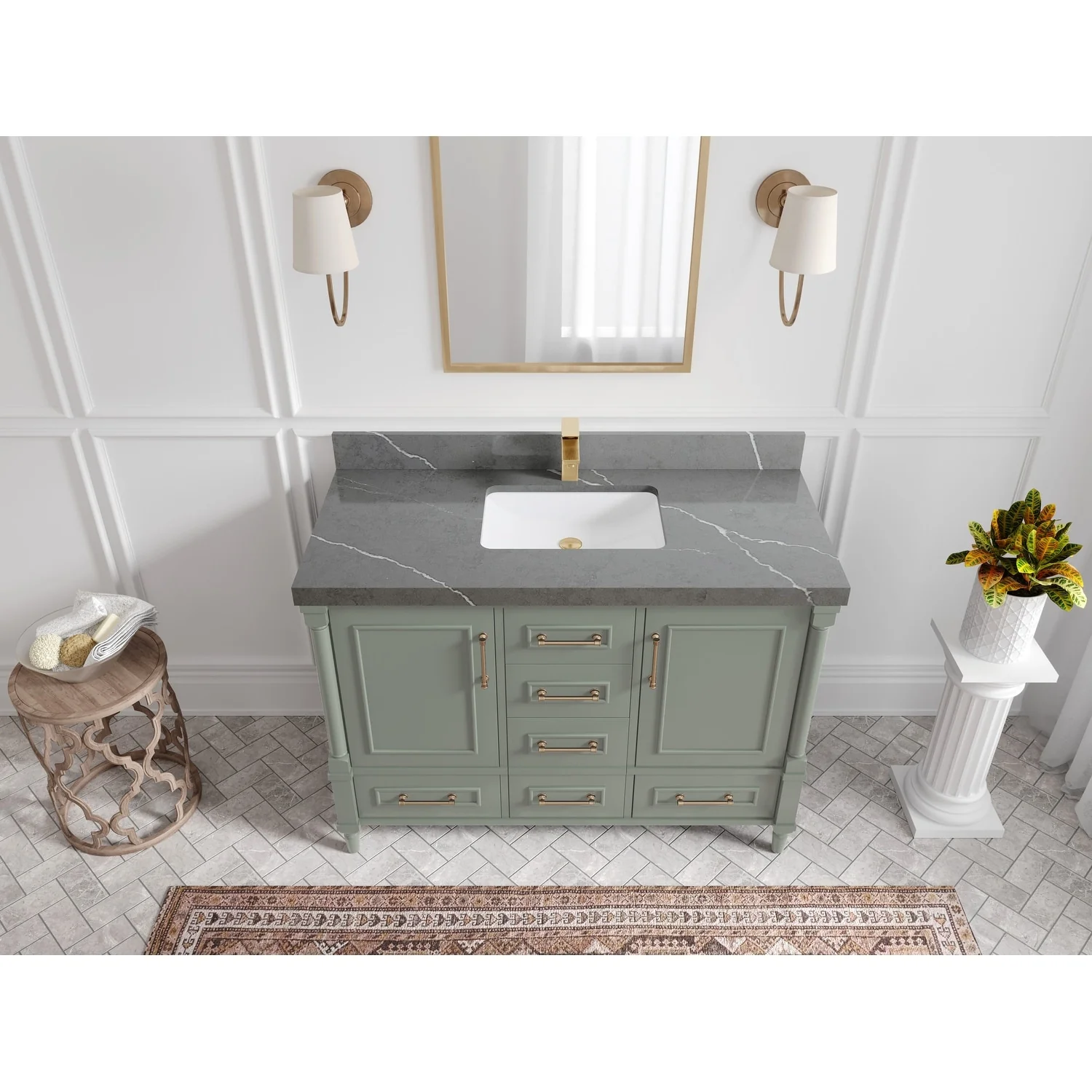 Willow Collections 48 in. W x 22 in. D Aberdeen Single Bowl Sink Bathroom Vanity with Countertop