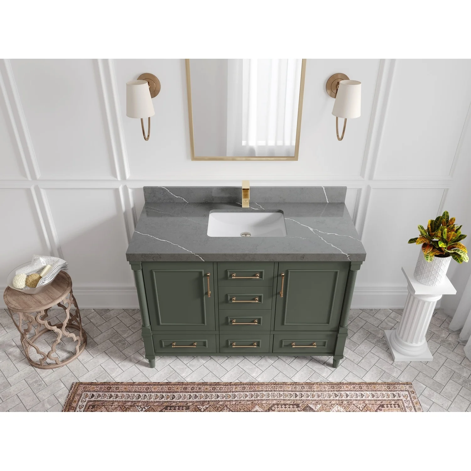 Willow Collections 48 in. W x 22 in. D Aberdeen Single Bowl Sink Bathroom Vanity with Countertop