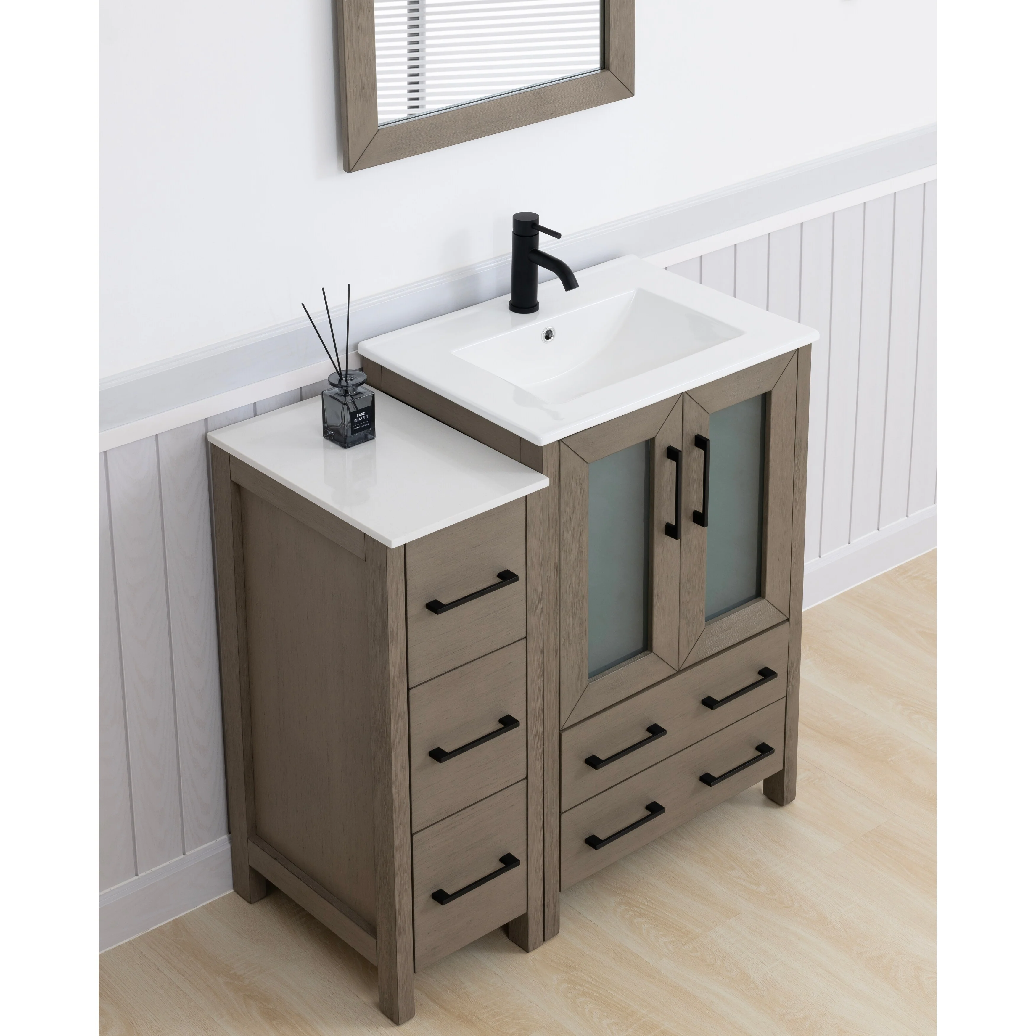 Vanity Art 36-Inch Single Sink Bathroom Vanity with Top & Free Mirror - 36 X 18.1 X 35.8