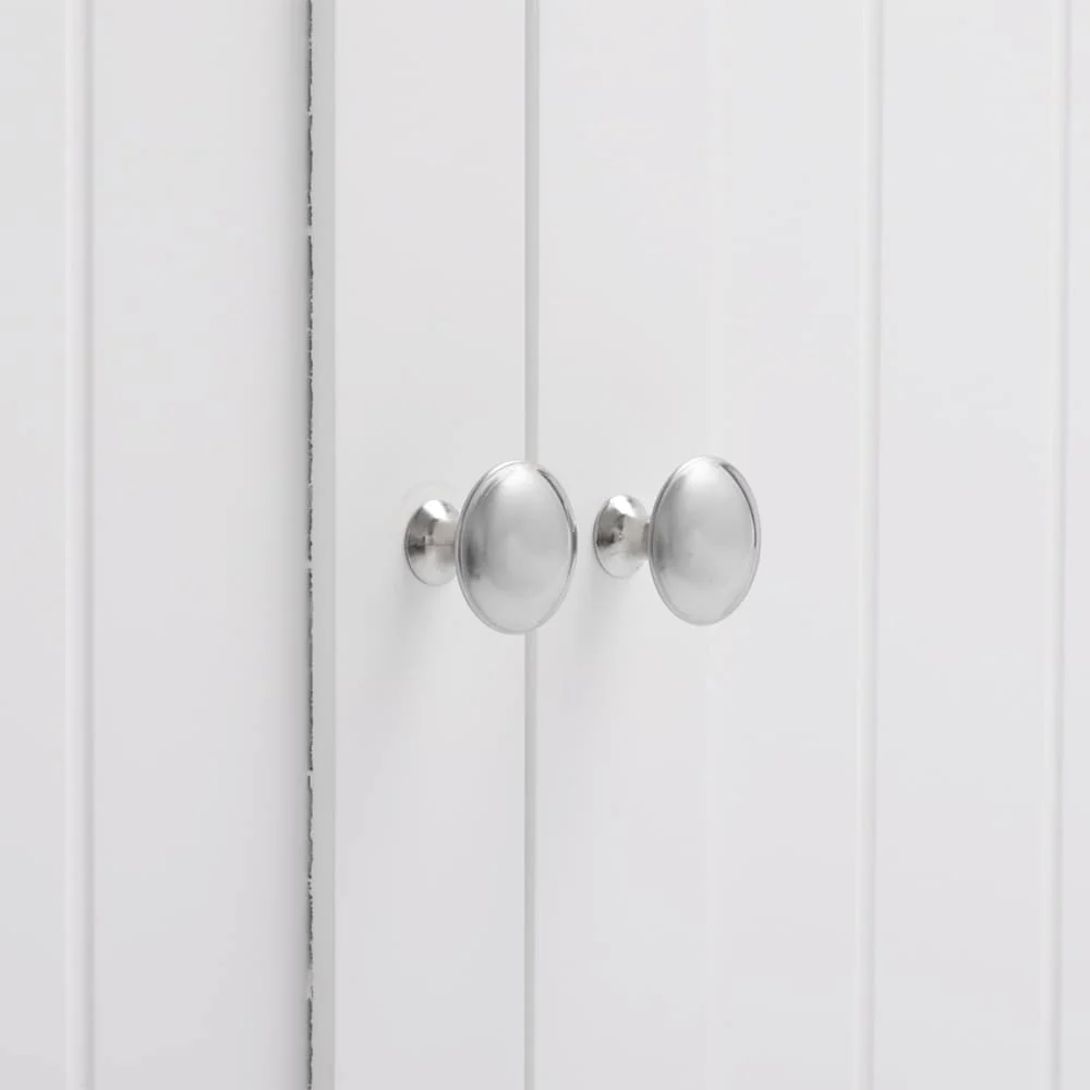 White Double Doors Adjustable Freestanding Bathroom Cabinet - 23.62