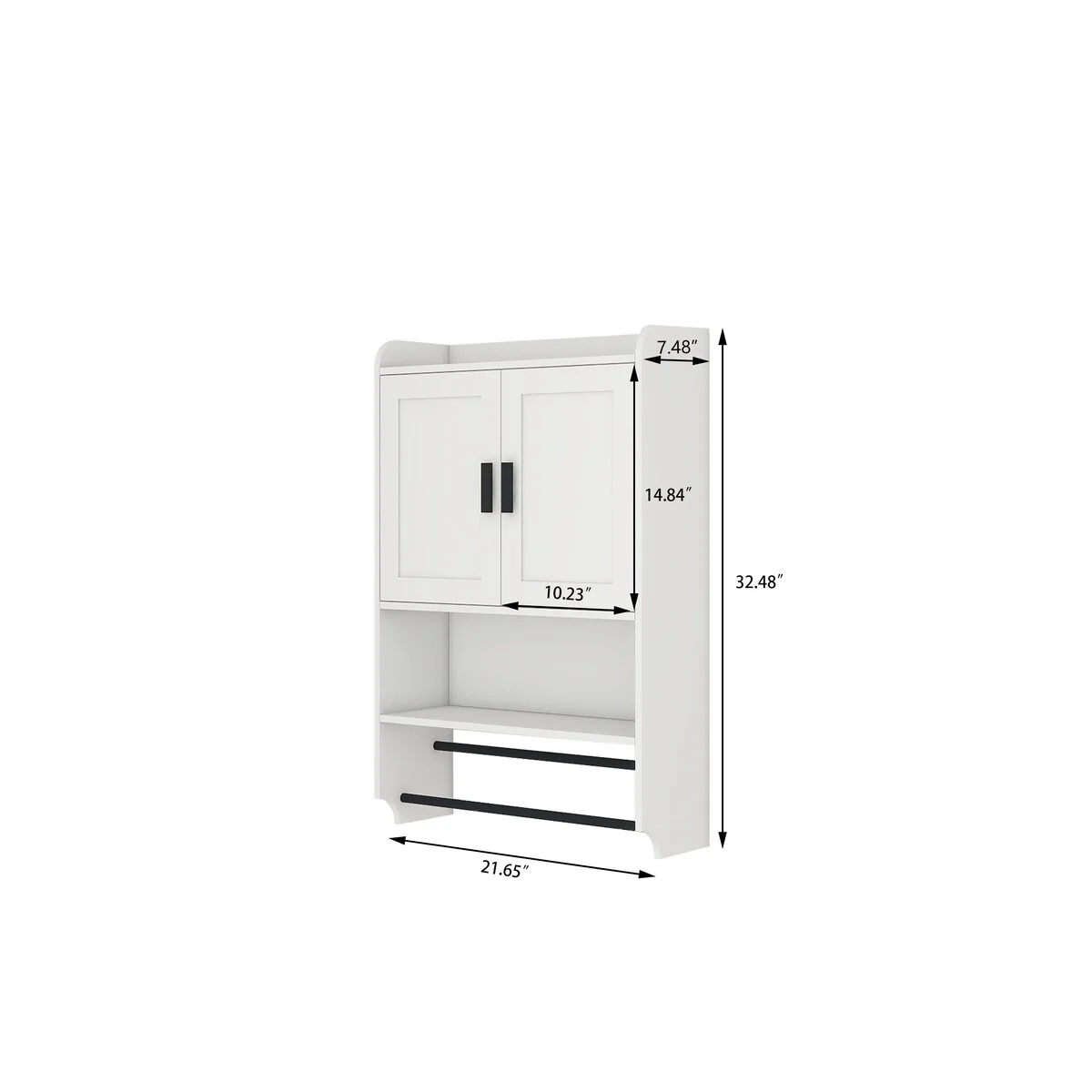 Bathroom Wall Cabinet with Doors,Adjustable Shelf,Towel Bar and Paper Holder,Over The Toilet Storage Cabinet,Medicine Cabinet