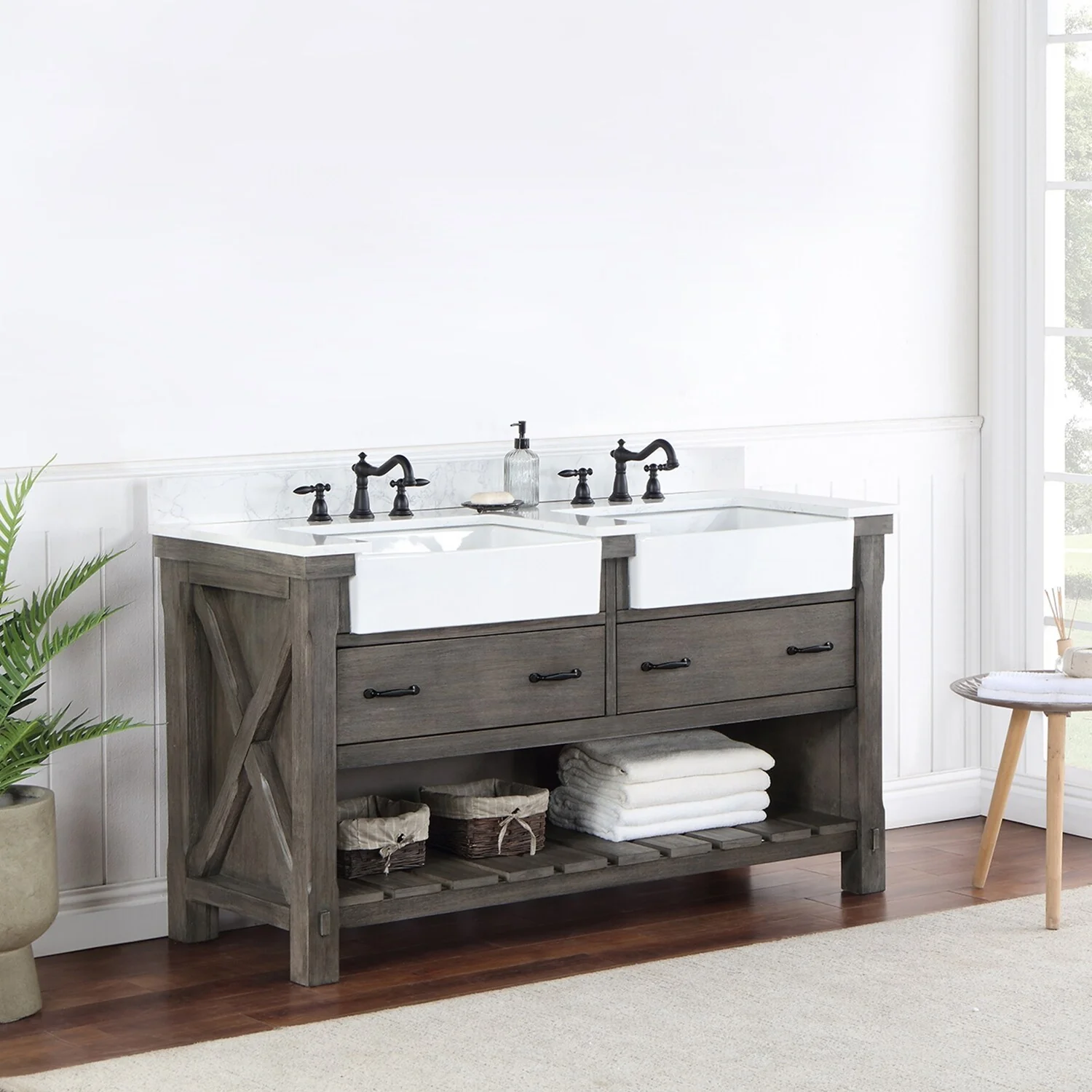 Villareal Bath Vanity with Composite Stone Top without Mirror