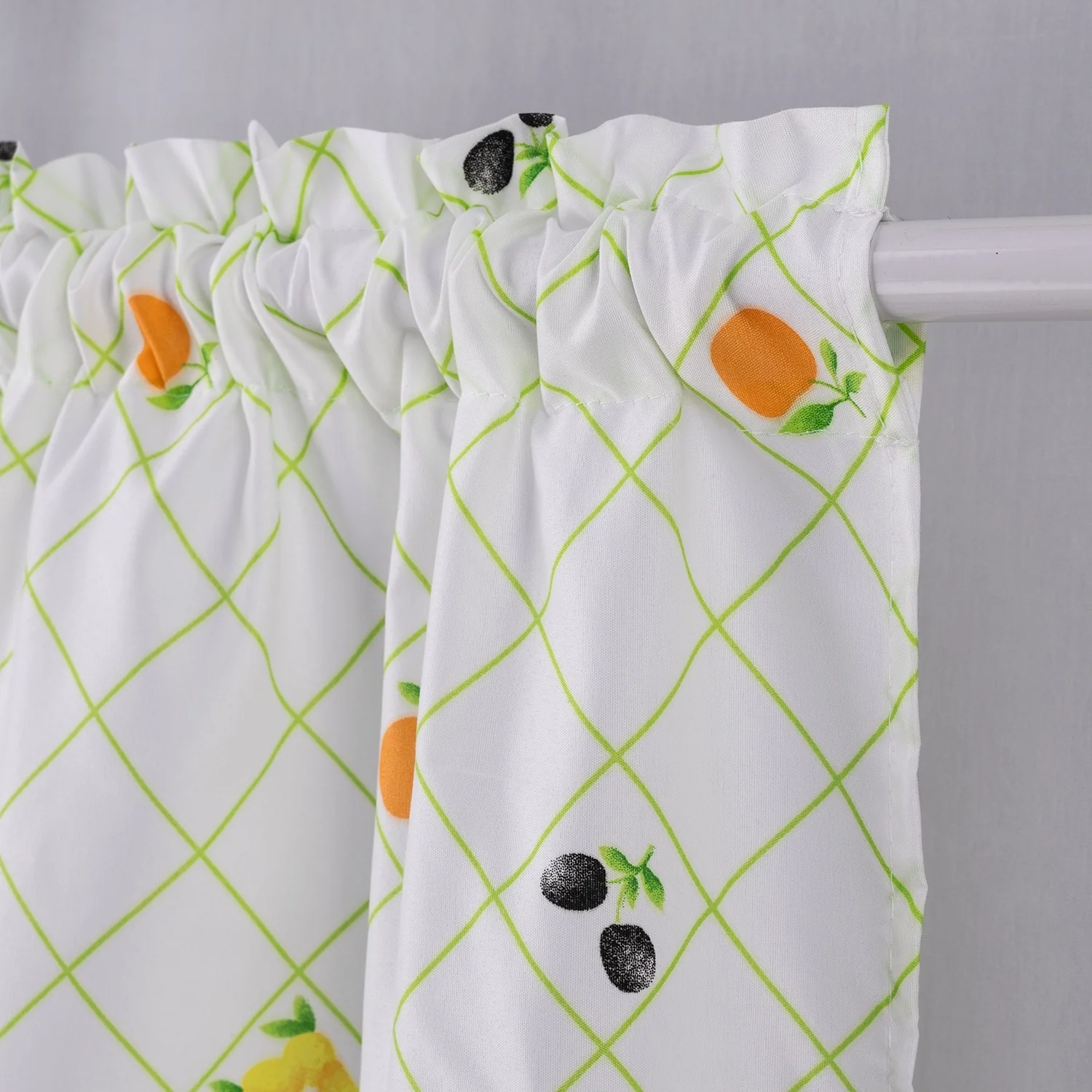RT Designers Collection Ruffle Fruit Medley Tier and Valance Kitchen Curtain Set