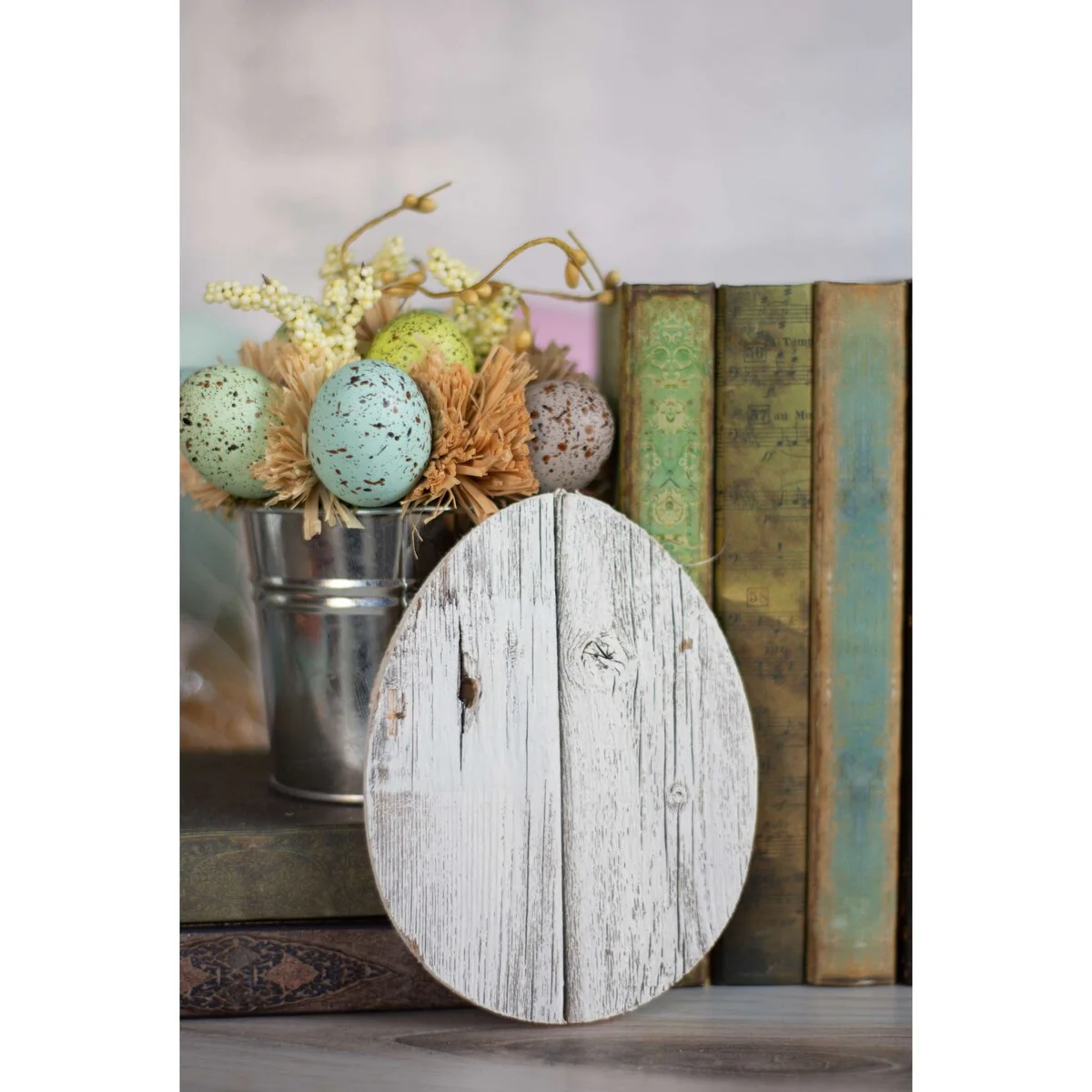 Rustic Farmhouse Reclaimed Wooden Egg Decor