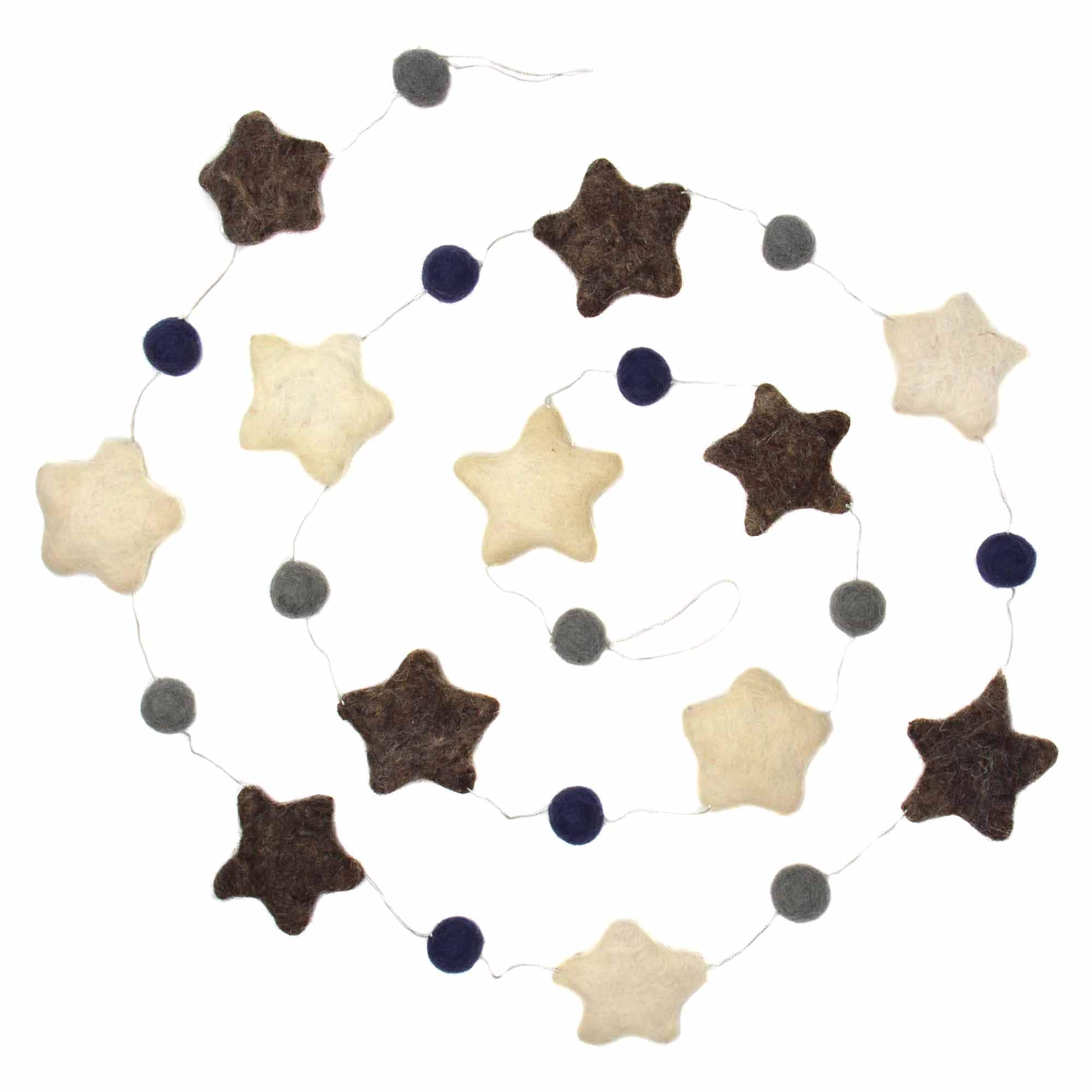 Stars Garland Baby Nursery Room Decor, Grey/Blue