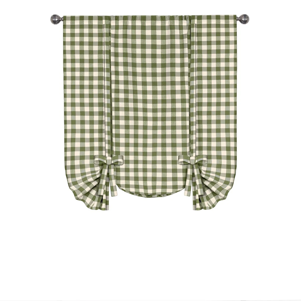 Achim Cotton Blend 63-inch Long Buffalo-check Window Tie-Up Shade