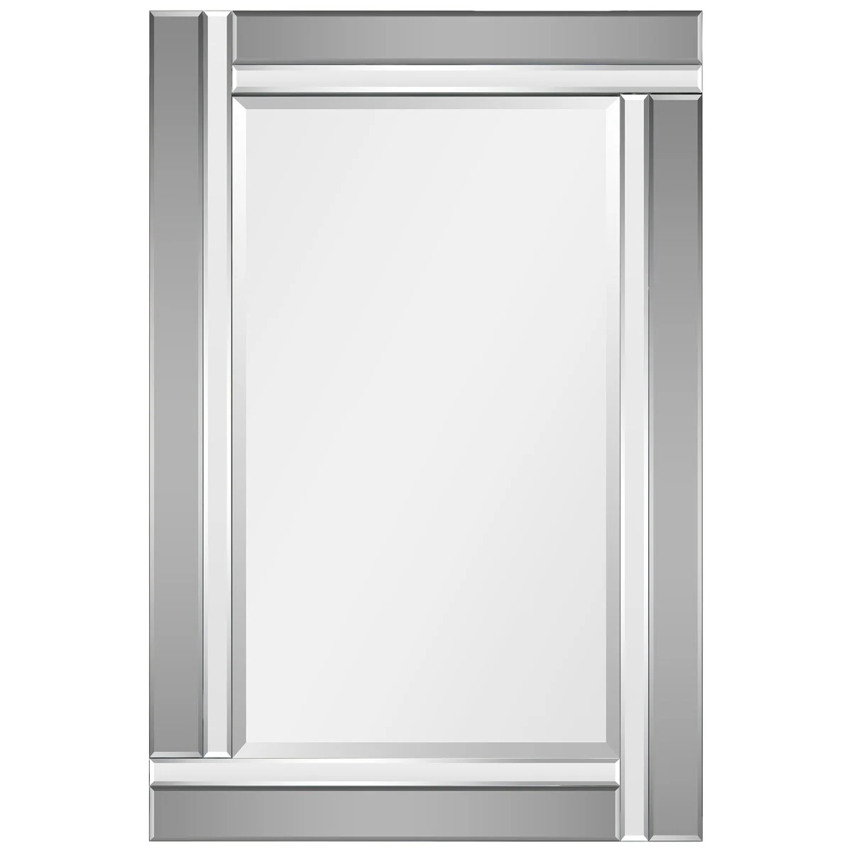 Rectangular Beveled Charcoal Gray Mirror Framed Wall Mirror 24