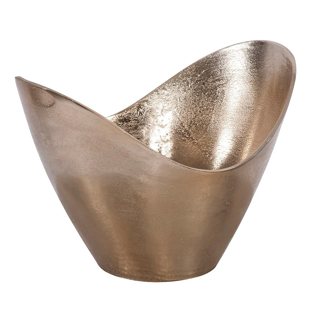 Allan Andrews Raw Gold Aluminum Decorative Hi-Lo Bowl