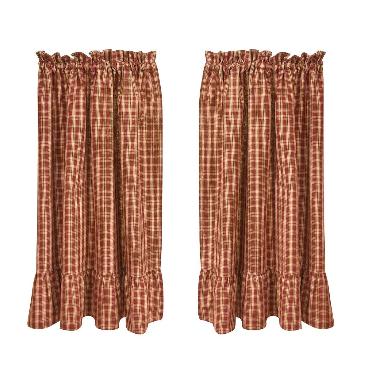 Park Designs Sturbridge Plaid Ruffle Red Tiers 72