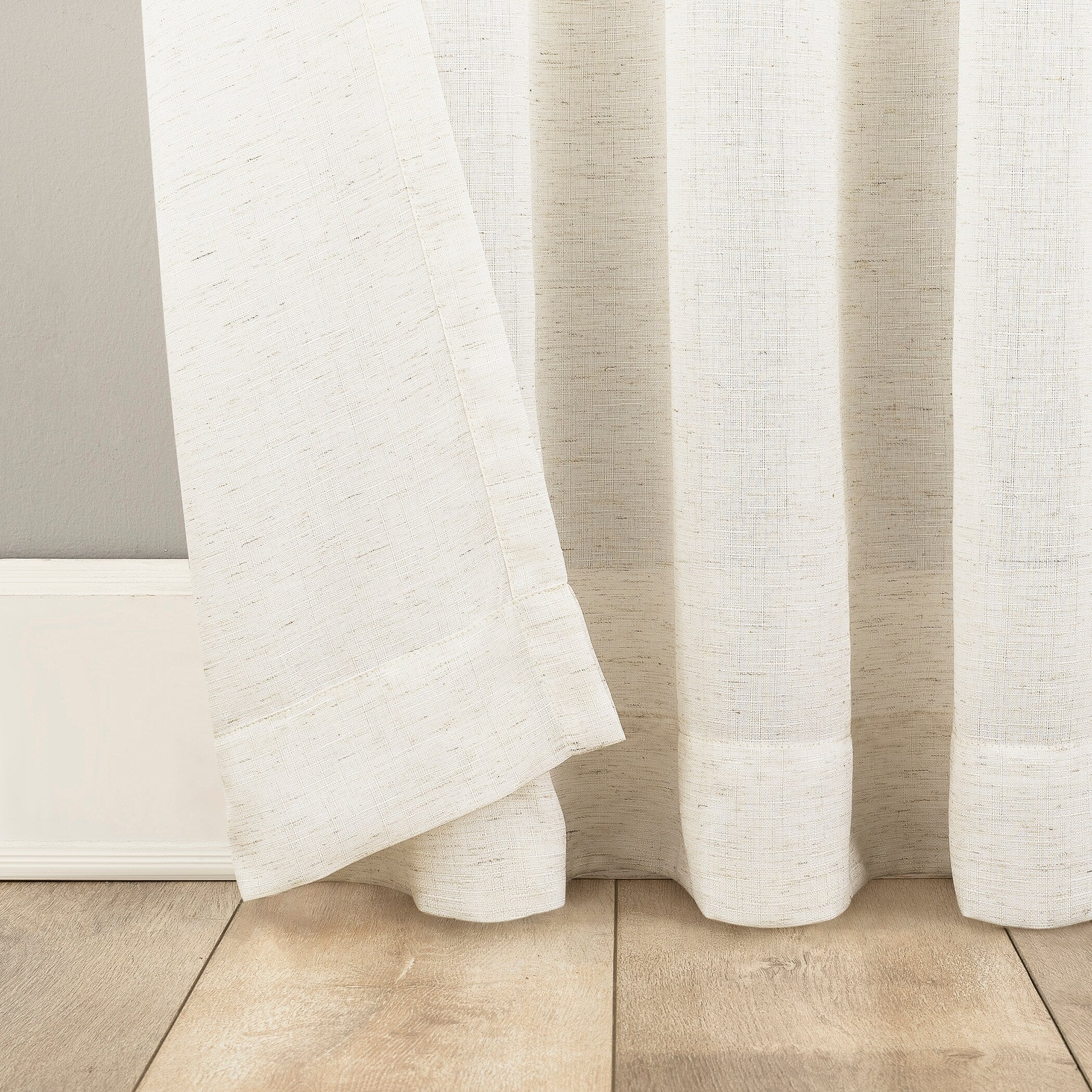 No. 918 Amalfi Linen Blend Semi-Sheer Rod Pocket 1-Piece Curtain Panel, Single Panel