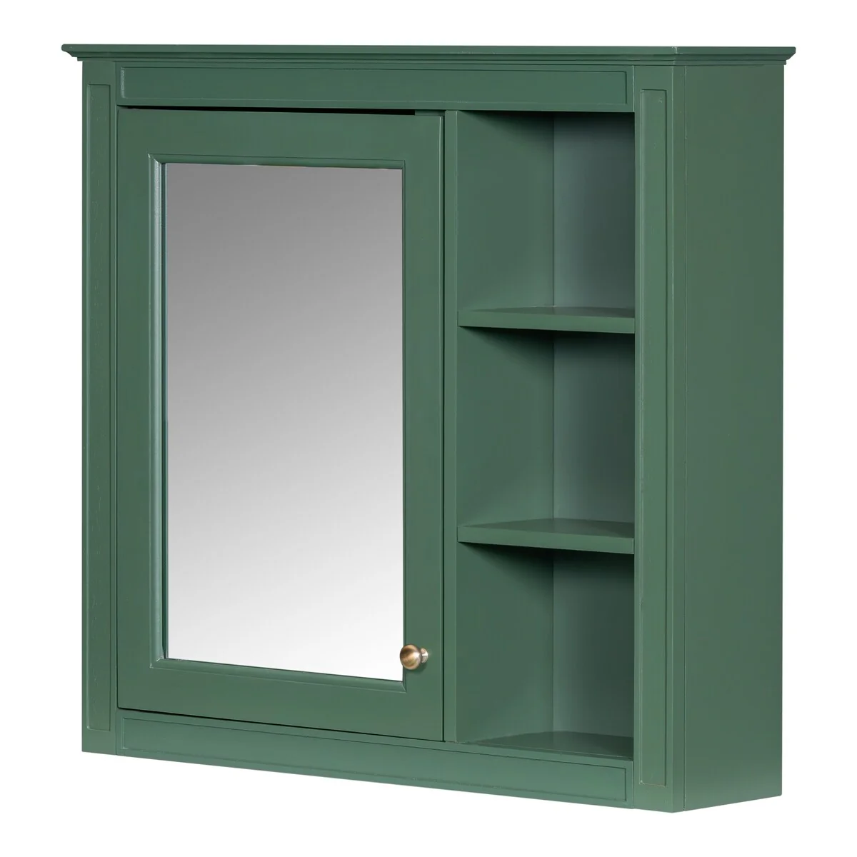 30'' x 28'' Wall Mounted Bathroom Storage Cabinet, Modern Bathroom Wall Cabinet with Mirror,Mirror Cabinet with 3 Open Shelves