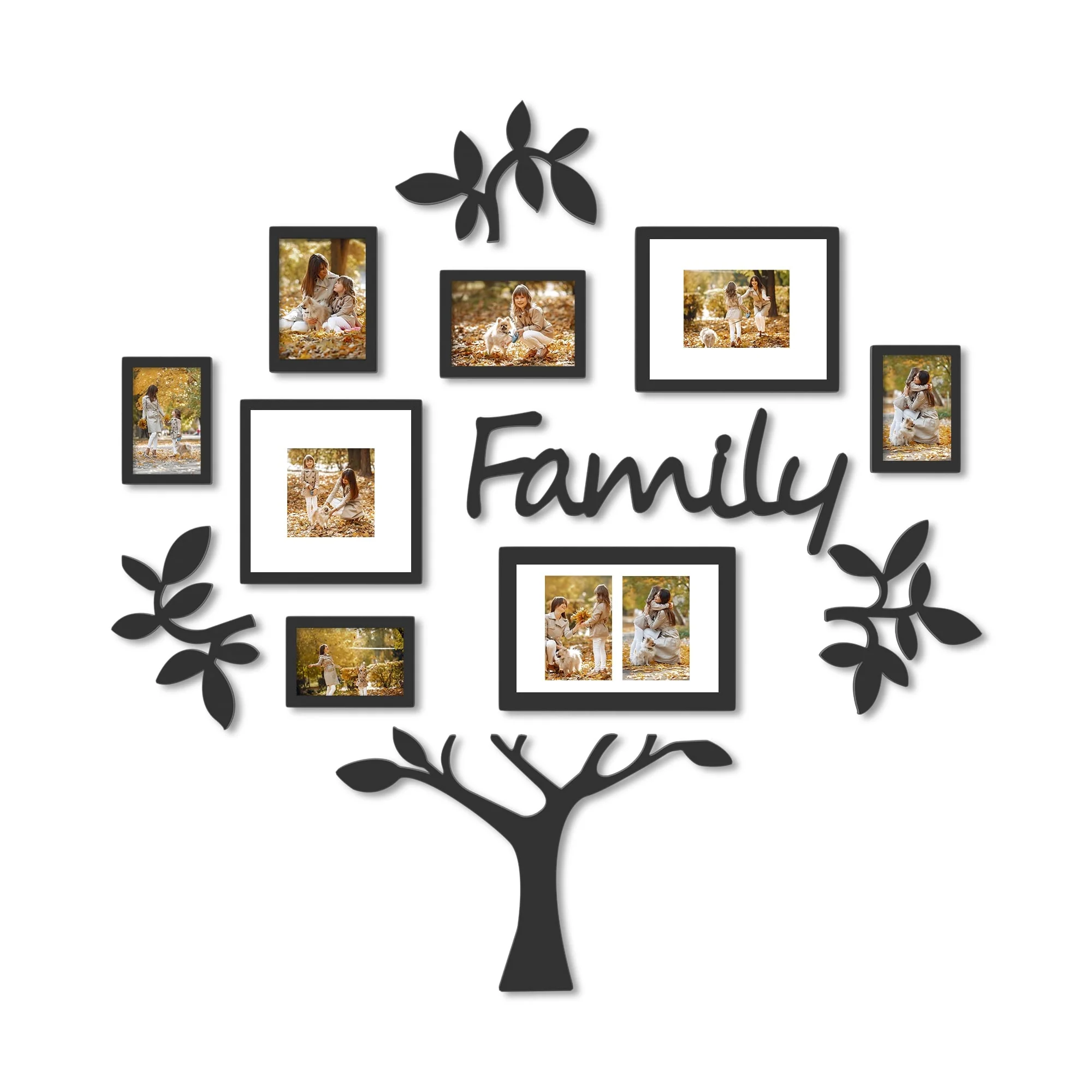 Contemporary Black Tree-Shaped PVC Photo Frame Composition by Jerry & Maggie