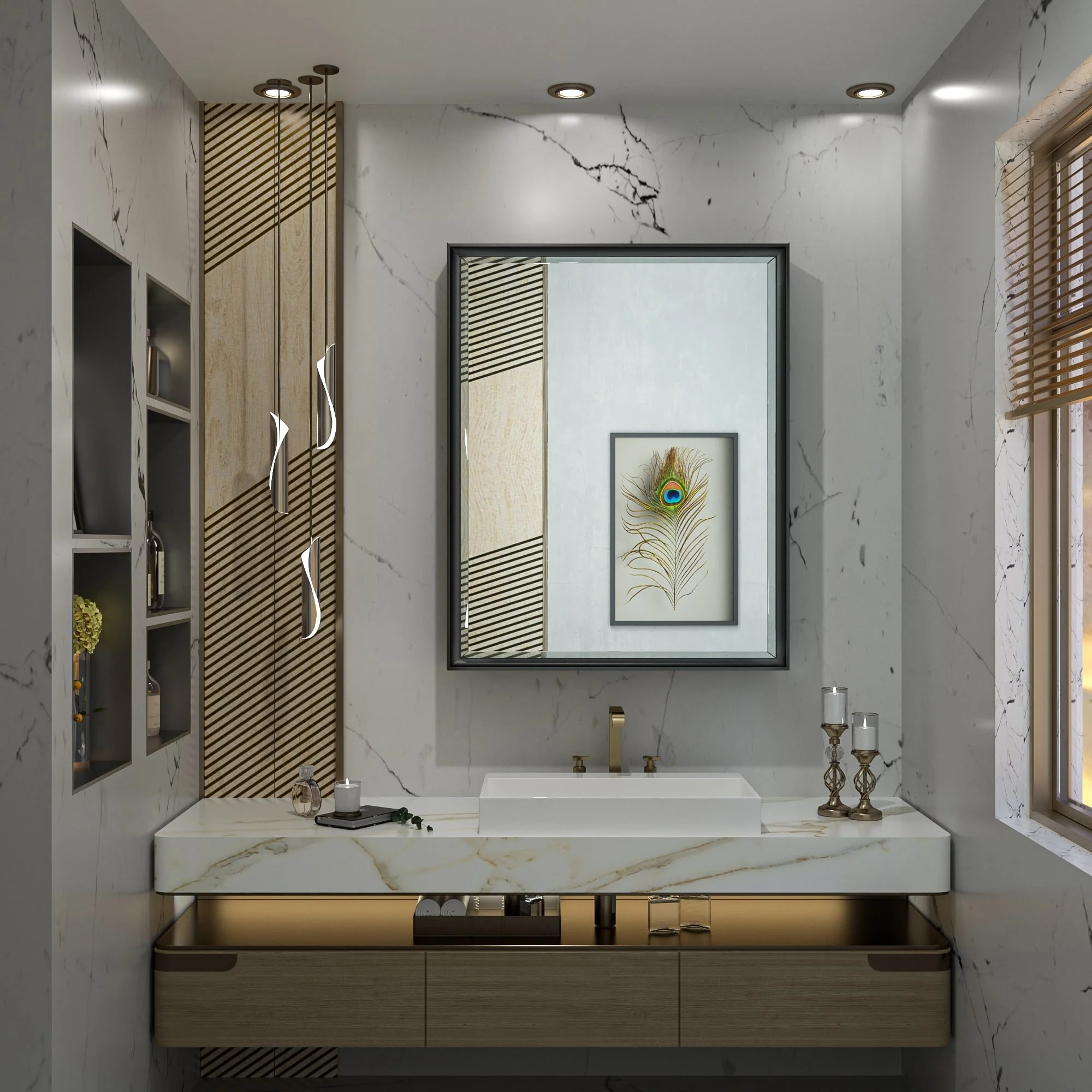 TokeShimi Medicine Cabinets for Bathroom with Mirror, Beveled Framed