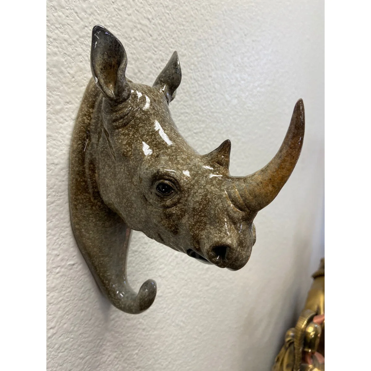 Glazed Rhino Wall Hook