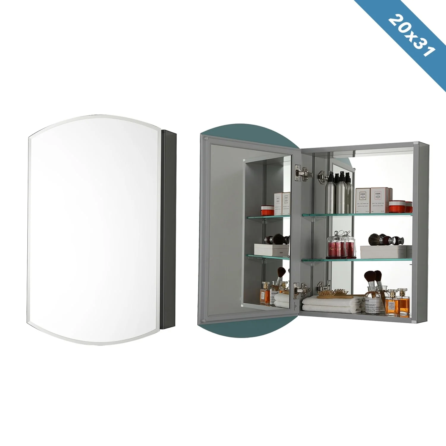 Frameless Aluminum Bathroom Mirror Medicine Cabinet