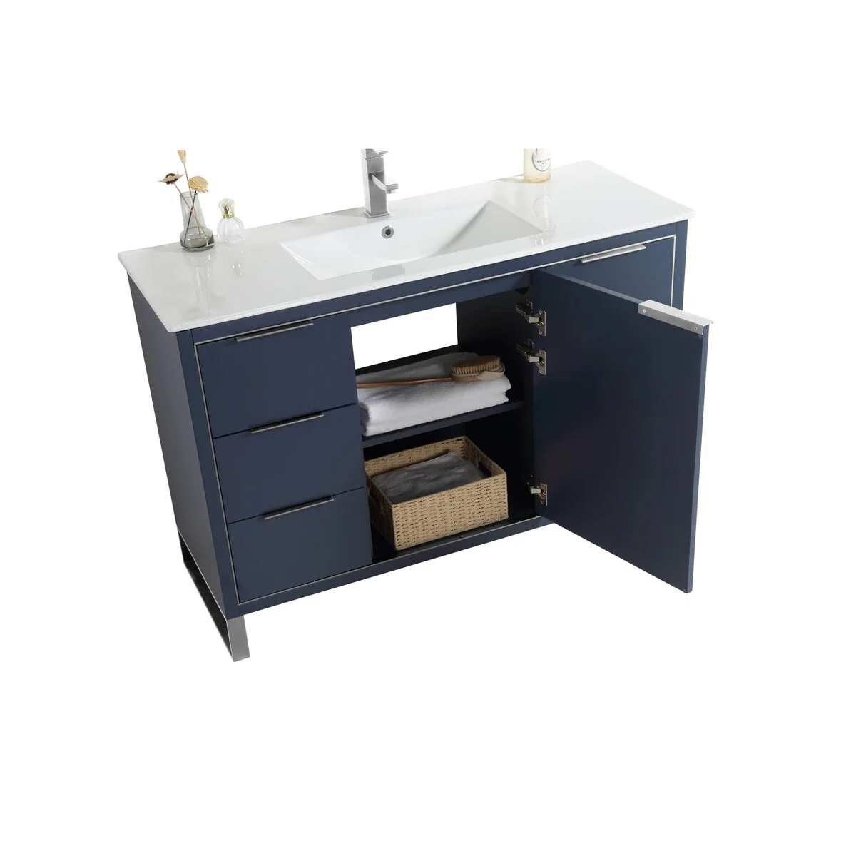 Fine Fixtures Opulence Collection Bathroom Vanity with White Ceramic Sink