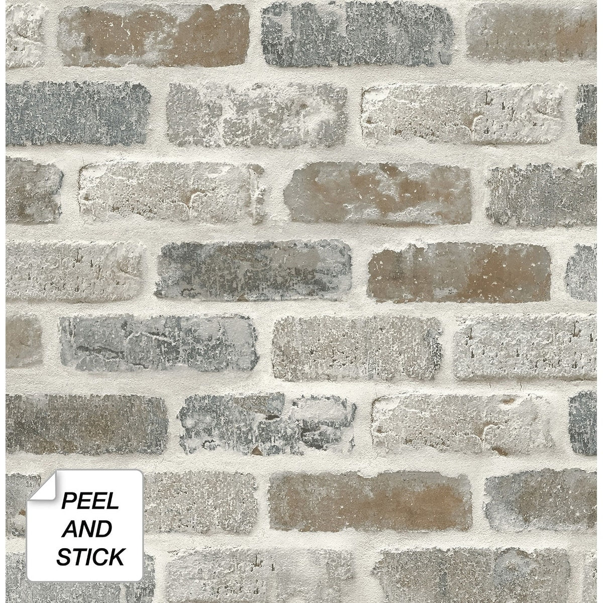NextWall Washed Brick Peel and Stick Removable Wallpaper