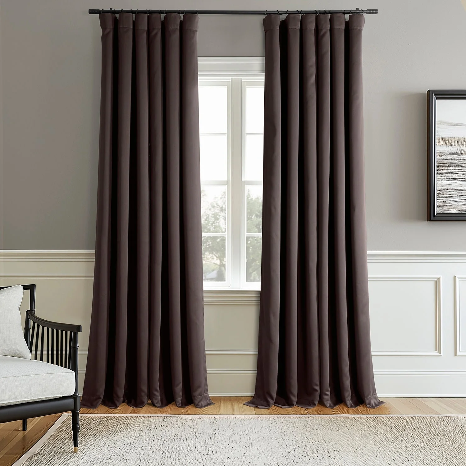 Exclusive Fabrics Room Darkening Curtains for Bedroom & Living Room Curtains - Window Drapes (2 Panels).