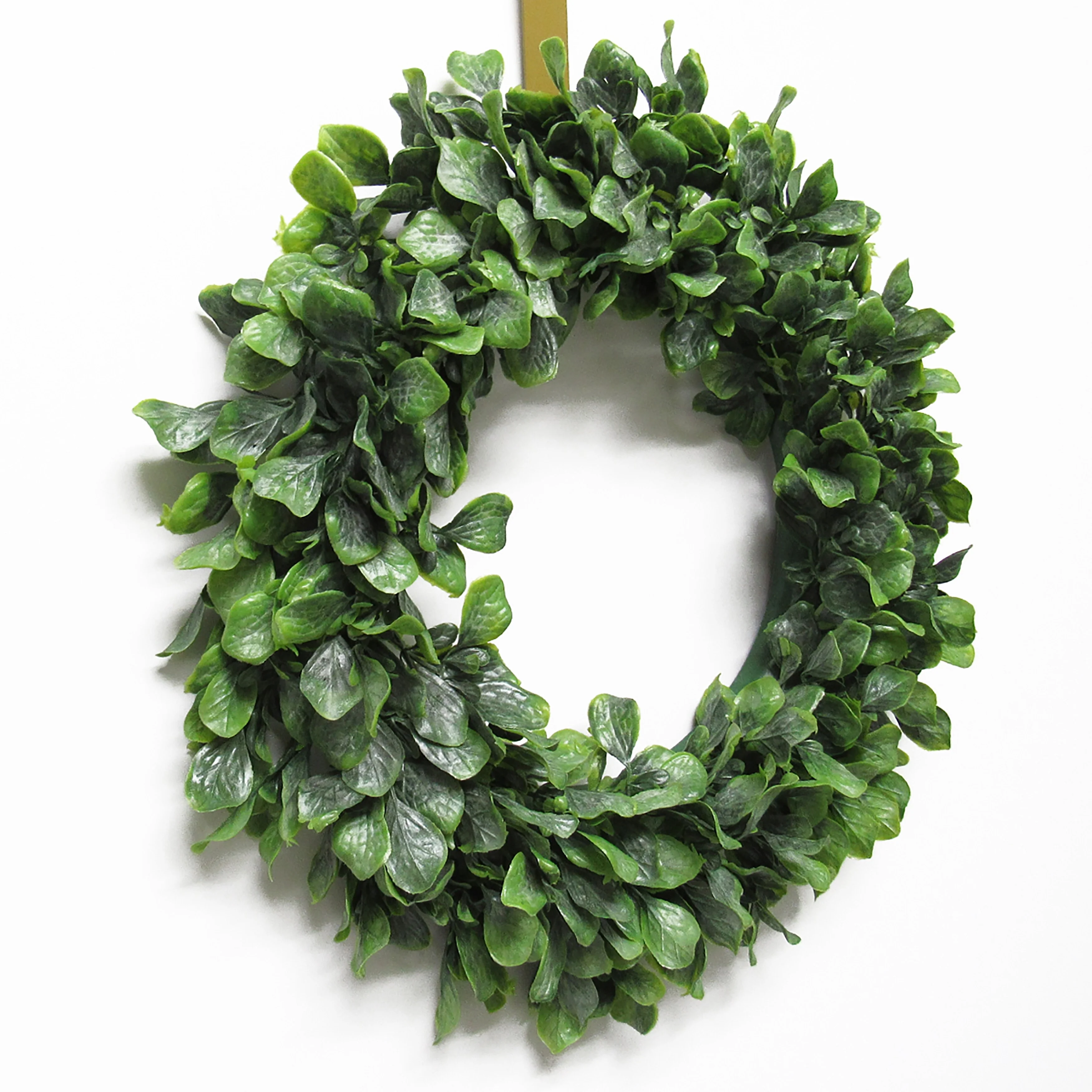 Frosted Green Artificial Lamb's Ear Leaf Foliage Greenery Wreath 14in