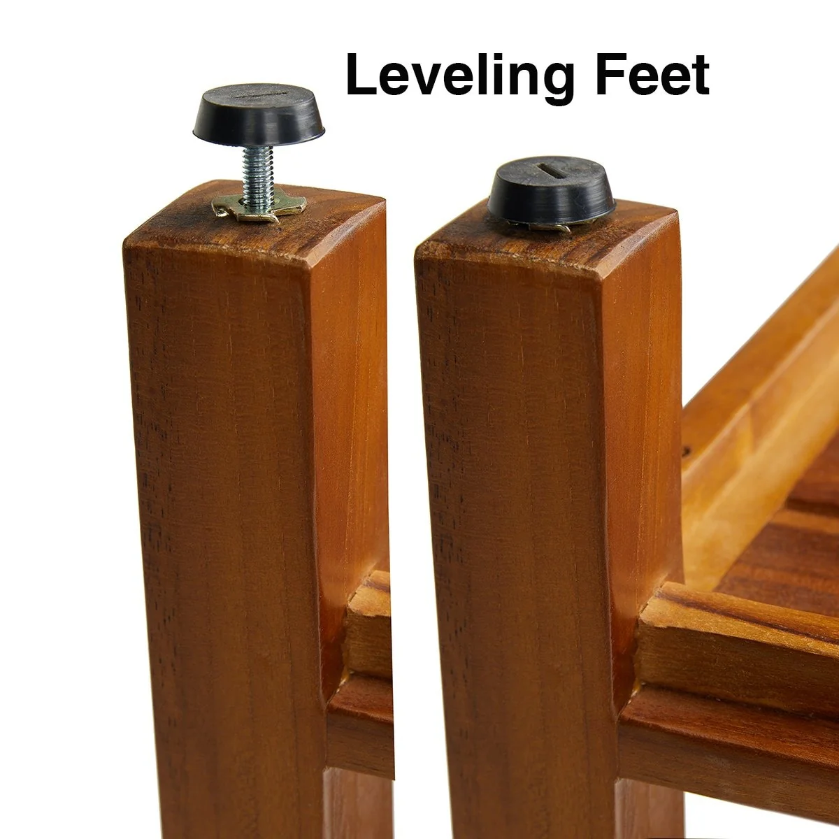 TeakCraft HERMOD Teak Shower Bench with Shelf 21 Inch, Fully Assembled