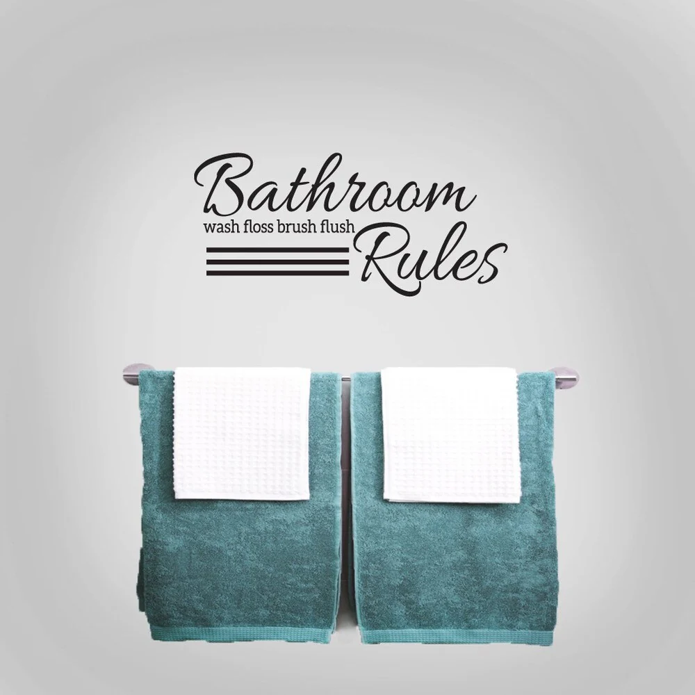 Bathroom Rules 24 x 11-inch Wall Decal