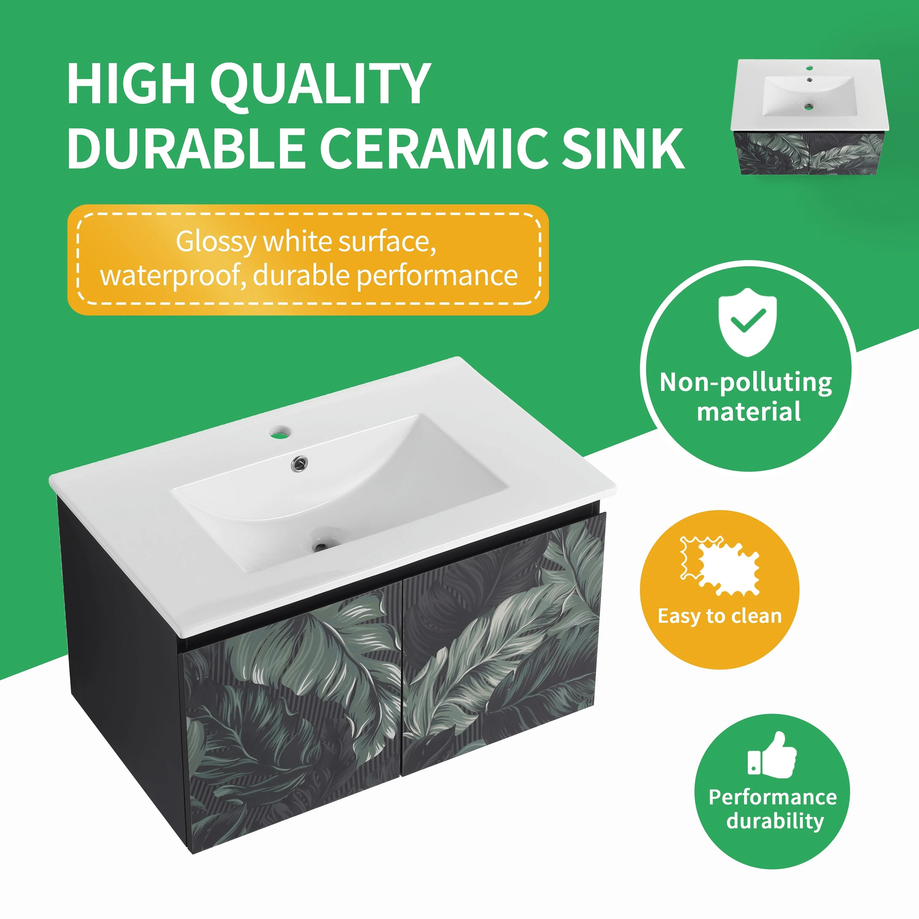 BNK 24/30/48 Inch Double Sink Bathroom Vanity with Soft Close Door